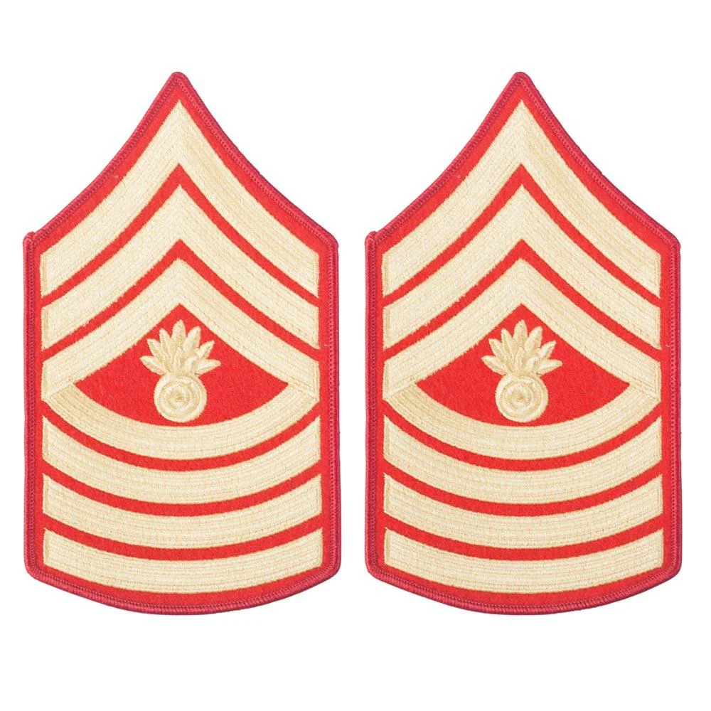 Gold on Red Embroidered Chevrons - Image 10