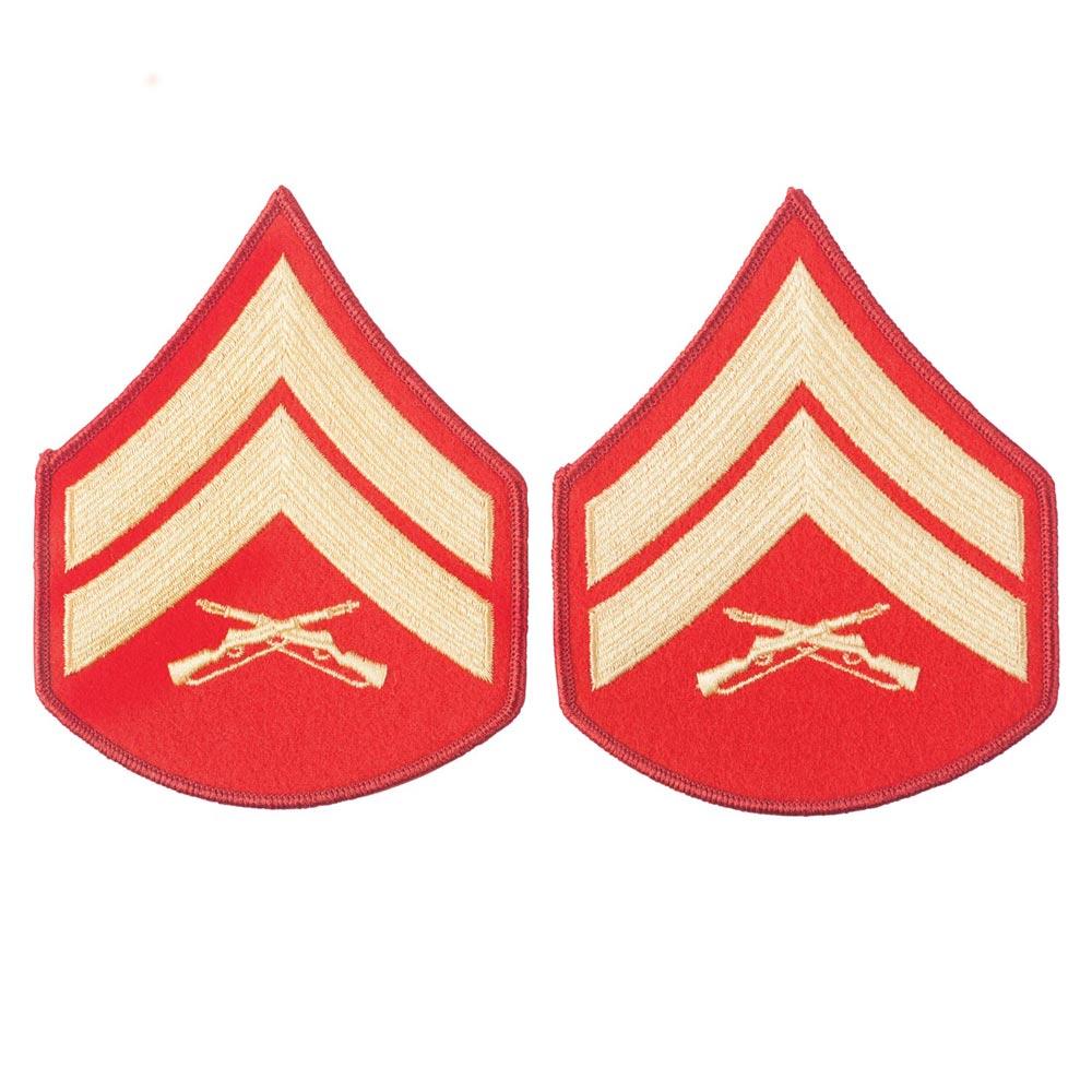Gold on Red Embroidered Chevrons - Image 4
