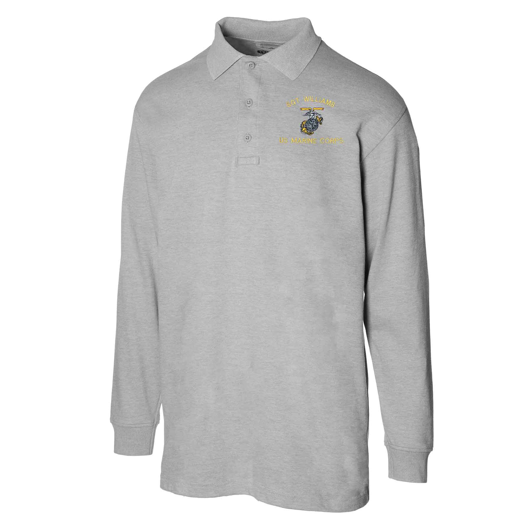 USMC Choose Your Design Tru-Spec® Long Sleeve Golf Shirt - Image 3