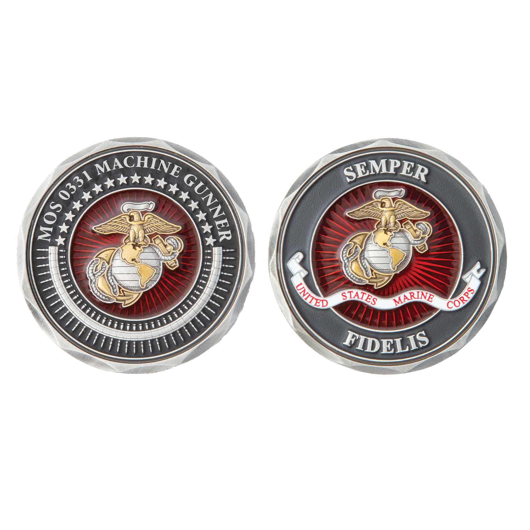 USMC Machine Gunner Challenge Coin