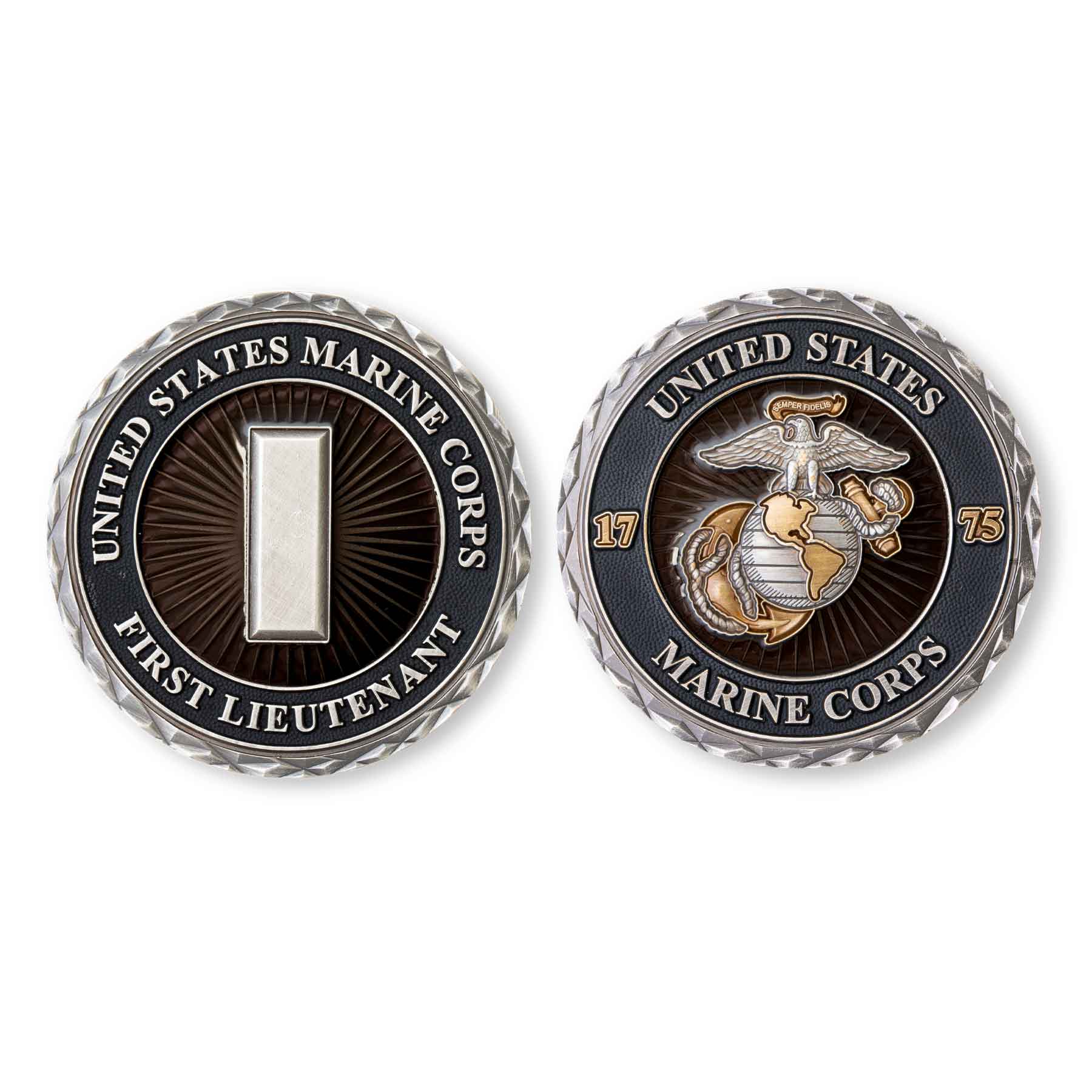 USMC First Lieutenant Rank Challenge Coin