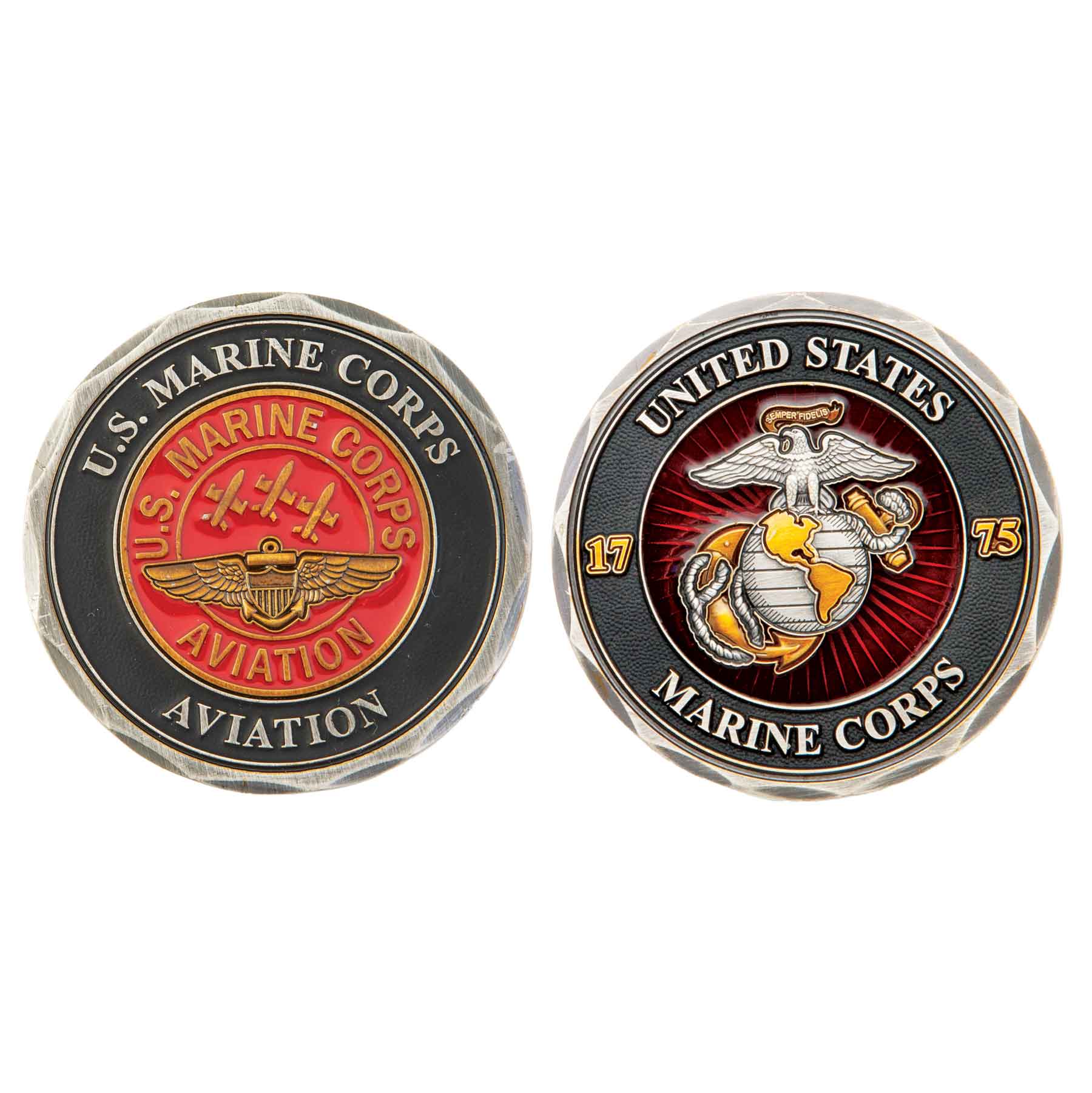 Red Marine Corps Aviation Challenge Coin