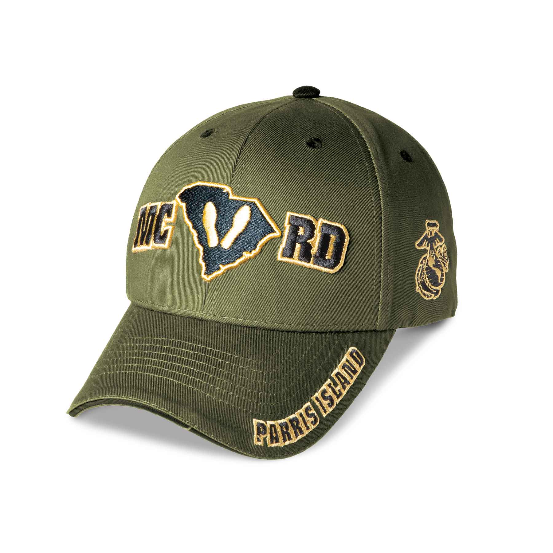 MCRD Parris Island Choose Your Rank/Logo Hat in OD Green - Image 13