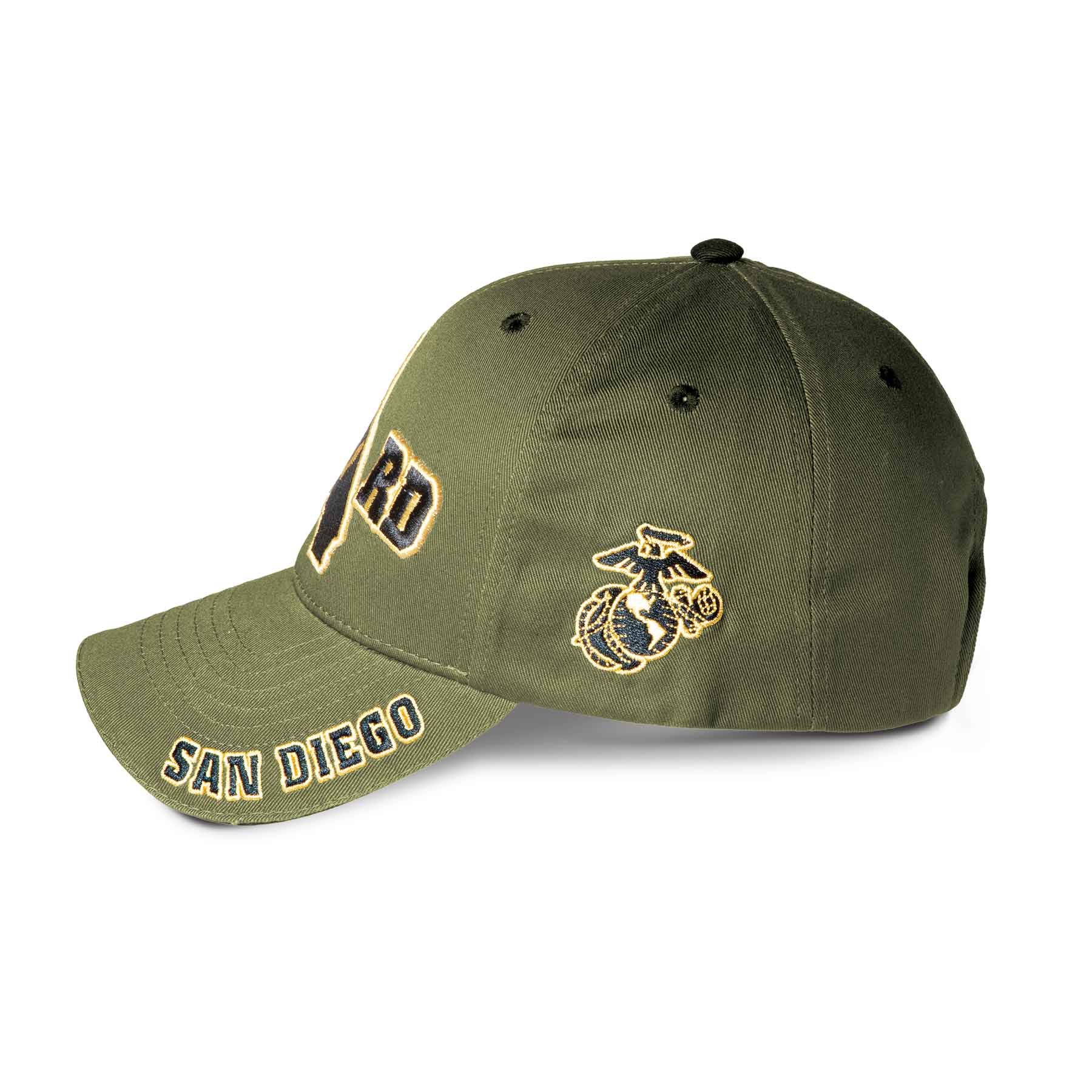 MCRD San Diego Choose Your Rank/Logo Hat in OD Green - Image 13