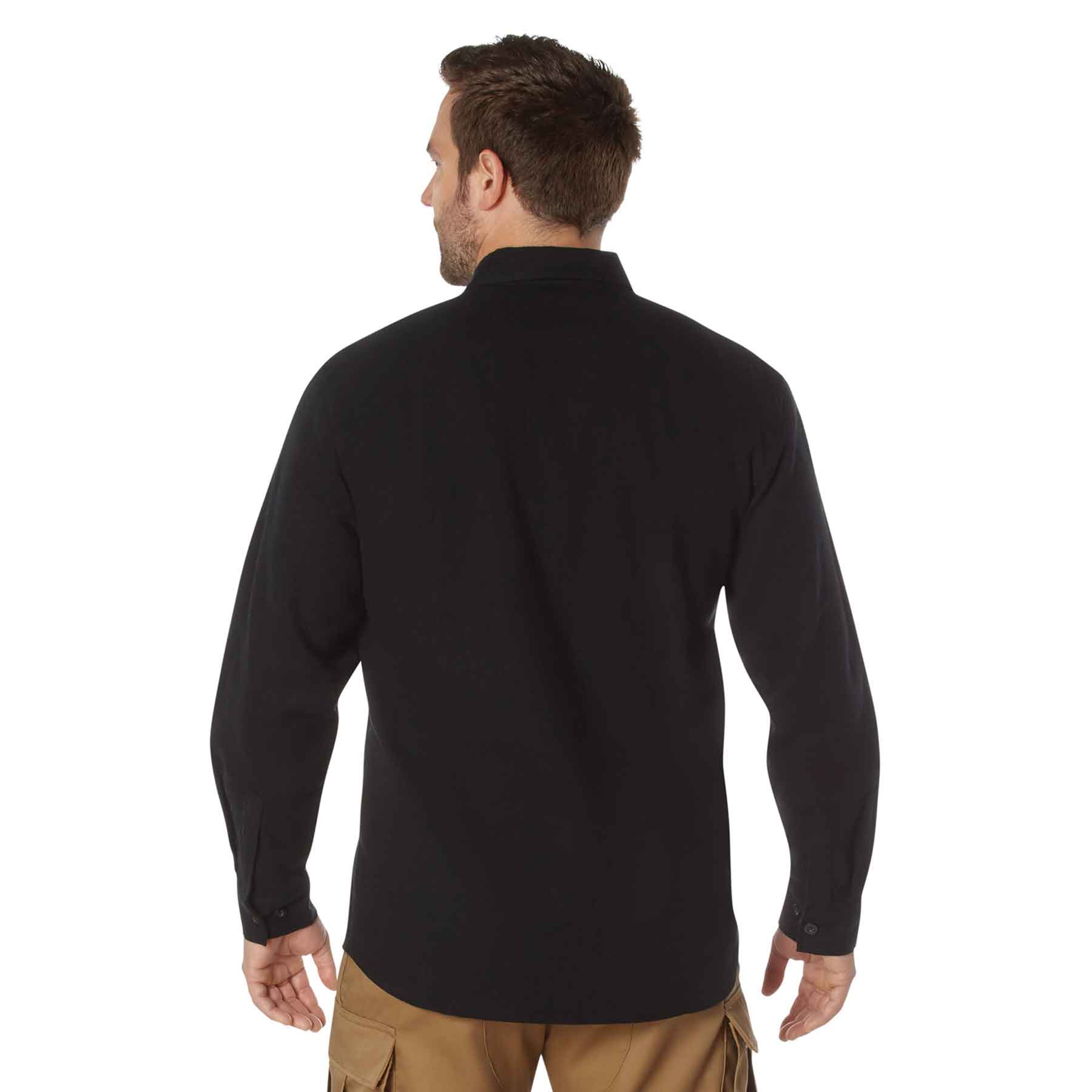 Extra Heavyweight Flannel Shirt- Black - Image 4