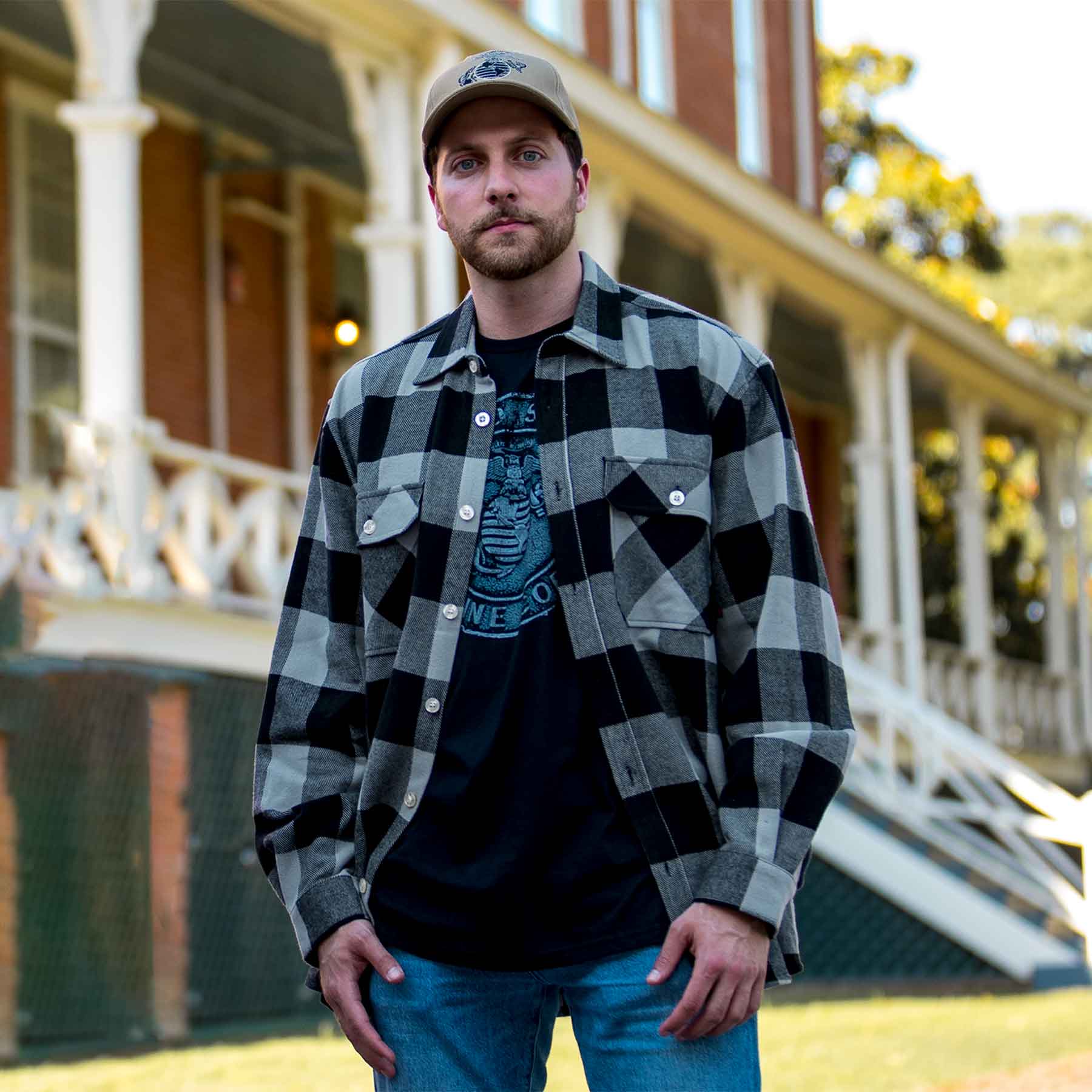 Extra Heavyweight Flannel Shirt- Grey Plaid - Image 3