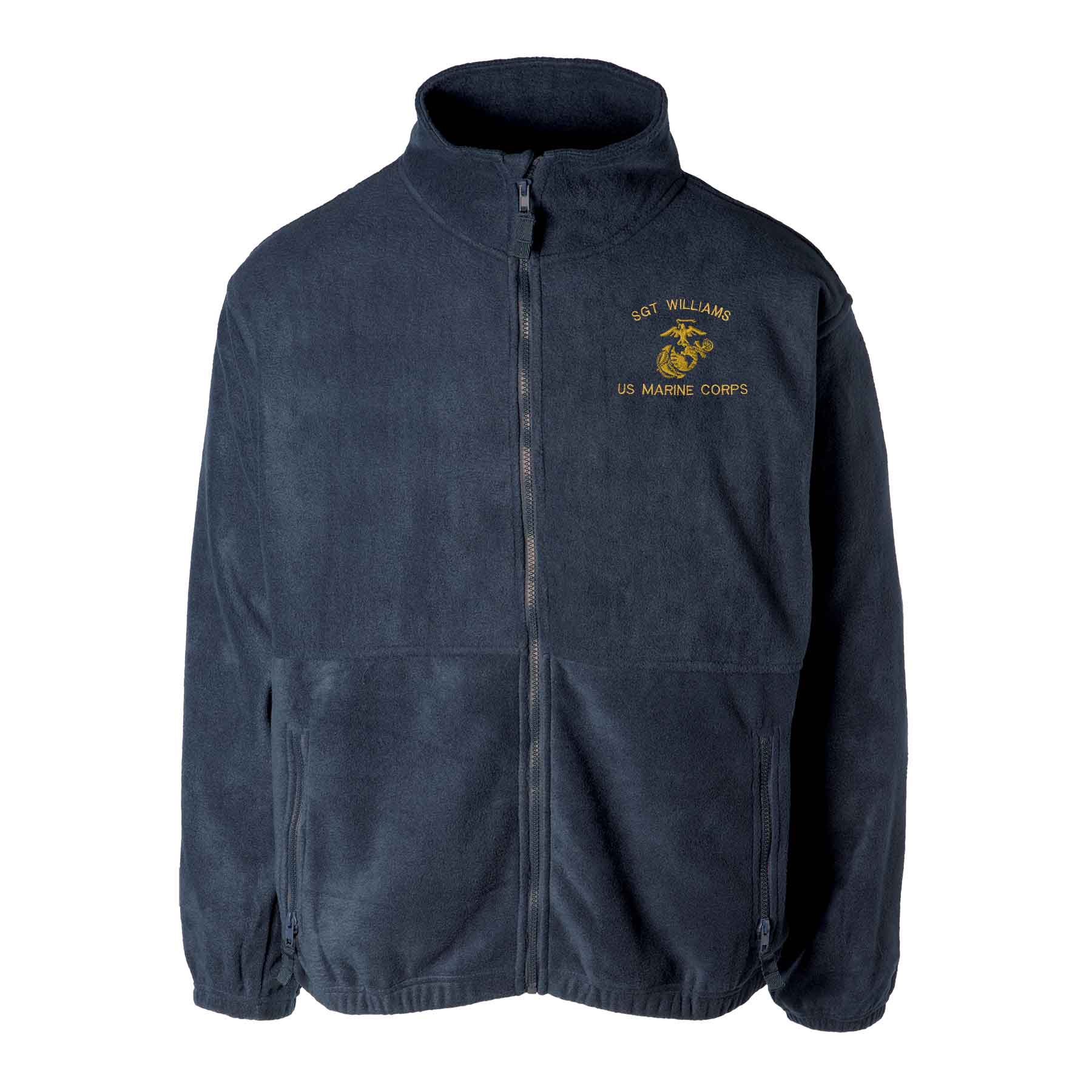 Custom USMC Embroidered Full Zip Fleece Jacket - Image 10