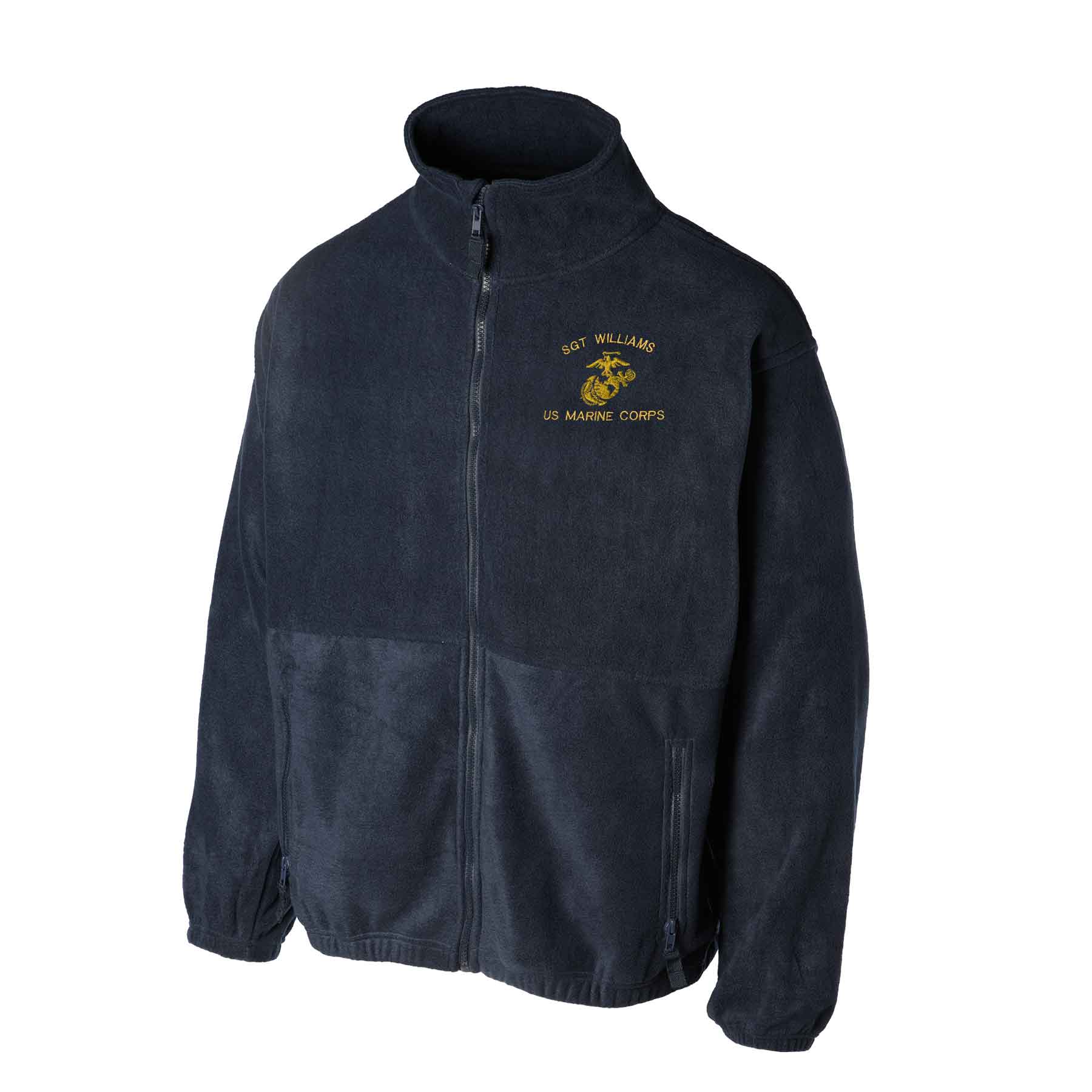 Custom USMC Embroidered Full Zip Fleece Jacket - Image 13