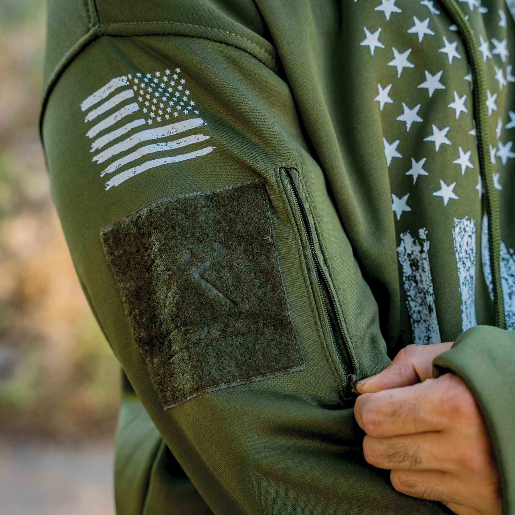 Distressed Flag Concealed Carry Hoodie - Image 3