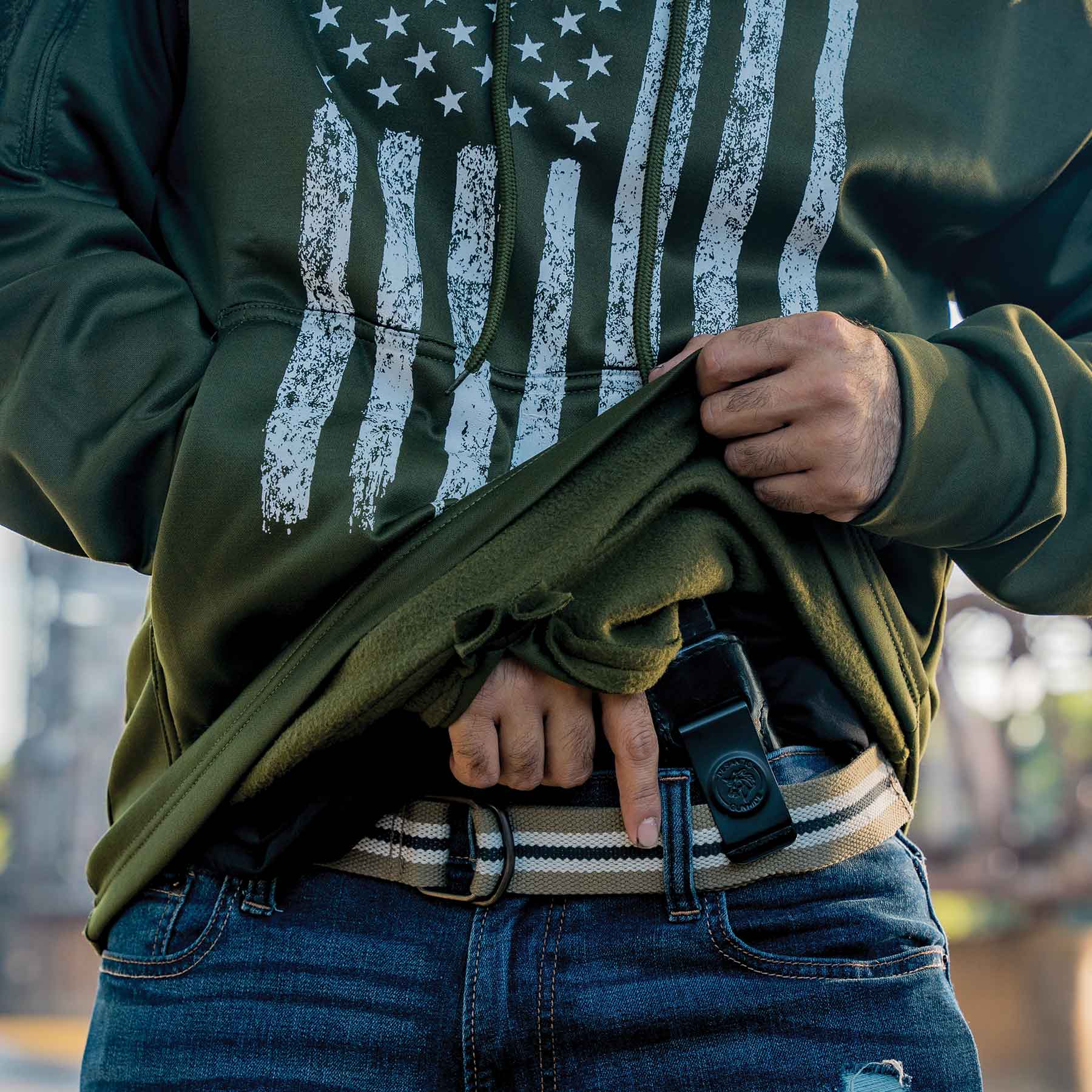 Distressed Flag Concealed Carry Hoodie - Image 4