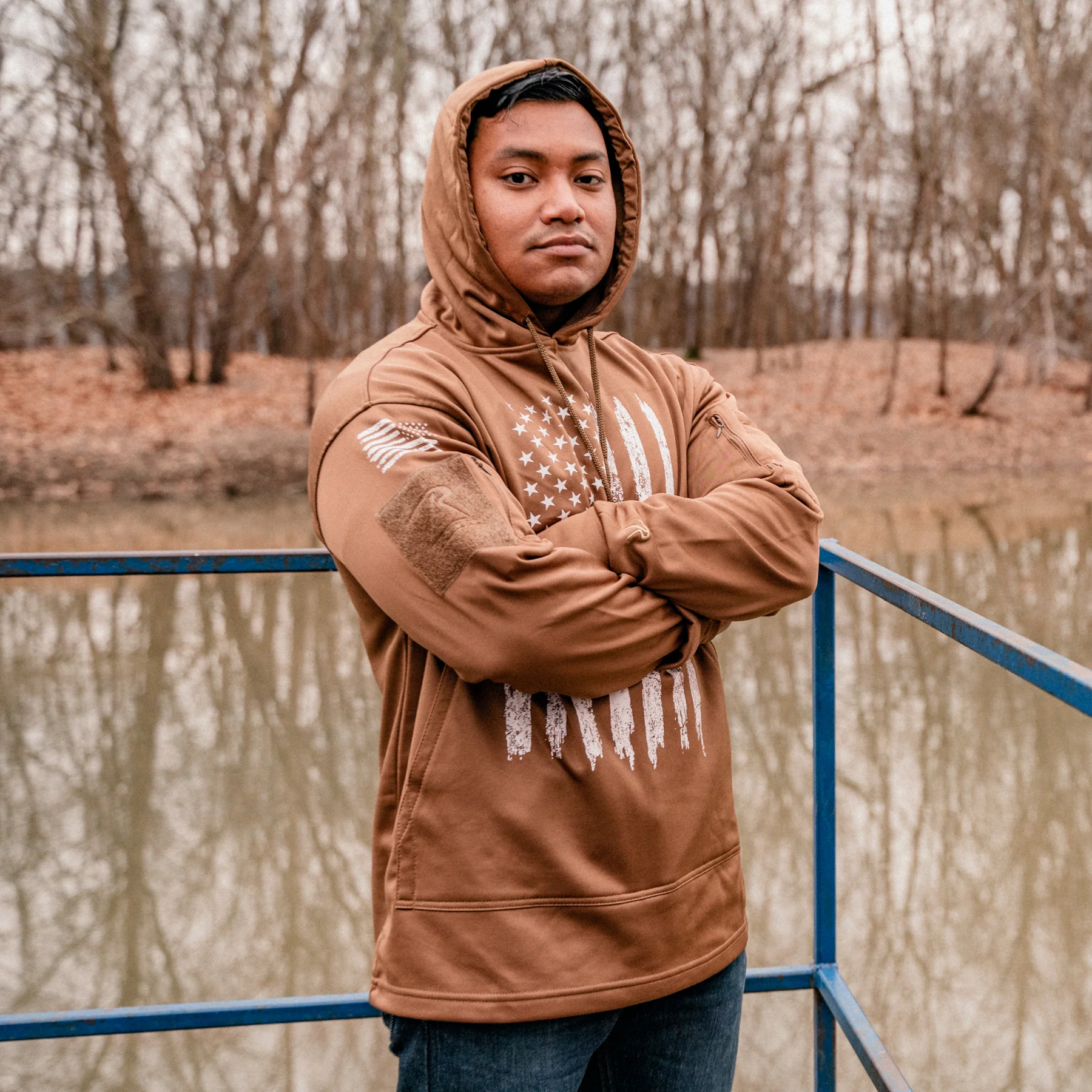 Distressed Flag Concealed Carry Hoodie - Image 6