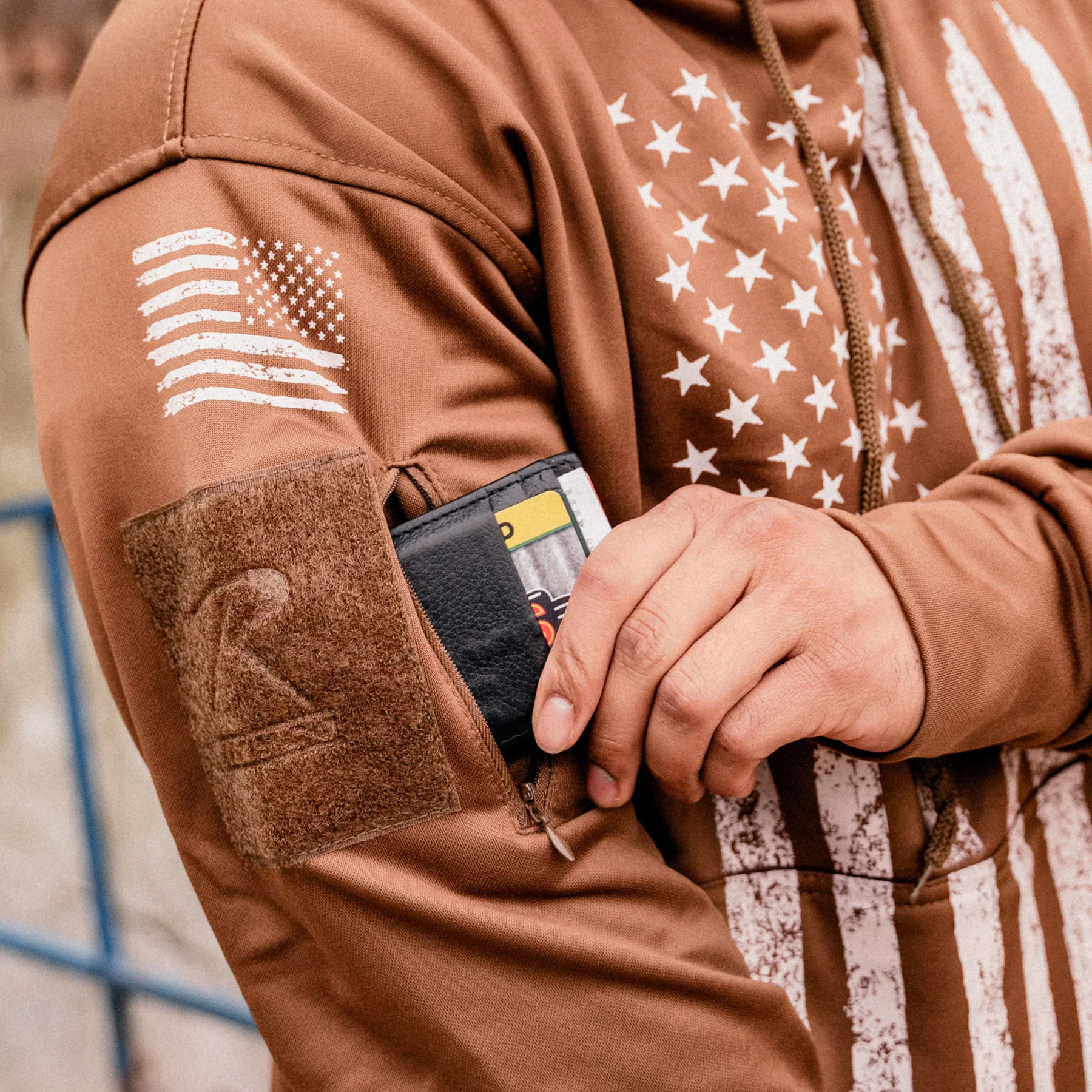 Distressed Flag Concealed Carry Hoodie - Image 7