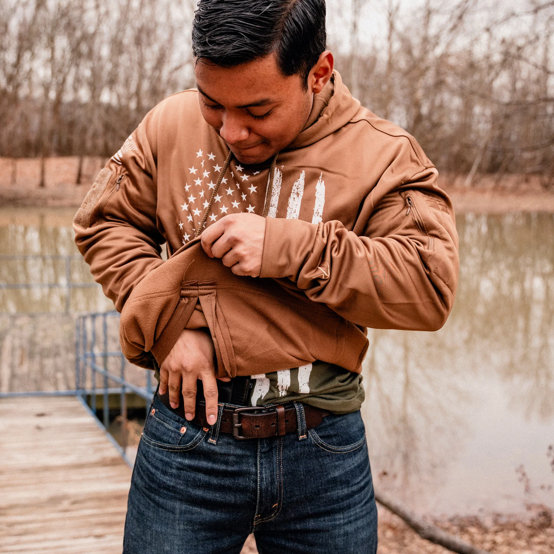 Distressed Flag Concealed Carry Hoodie - Image 8