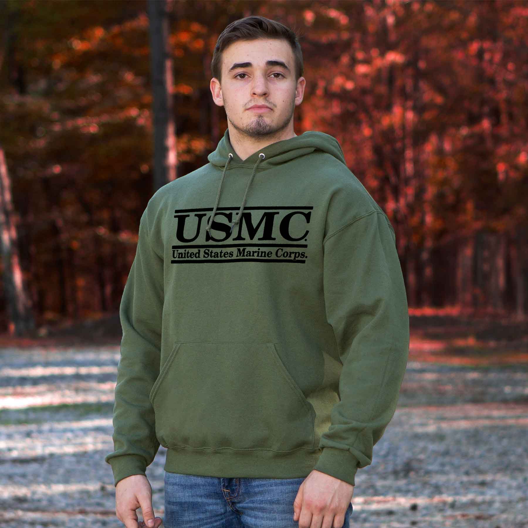 United States Marine Corps Hoodie- OD Green - Image 2