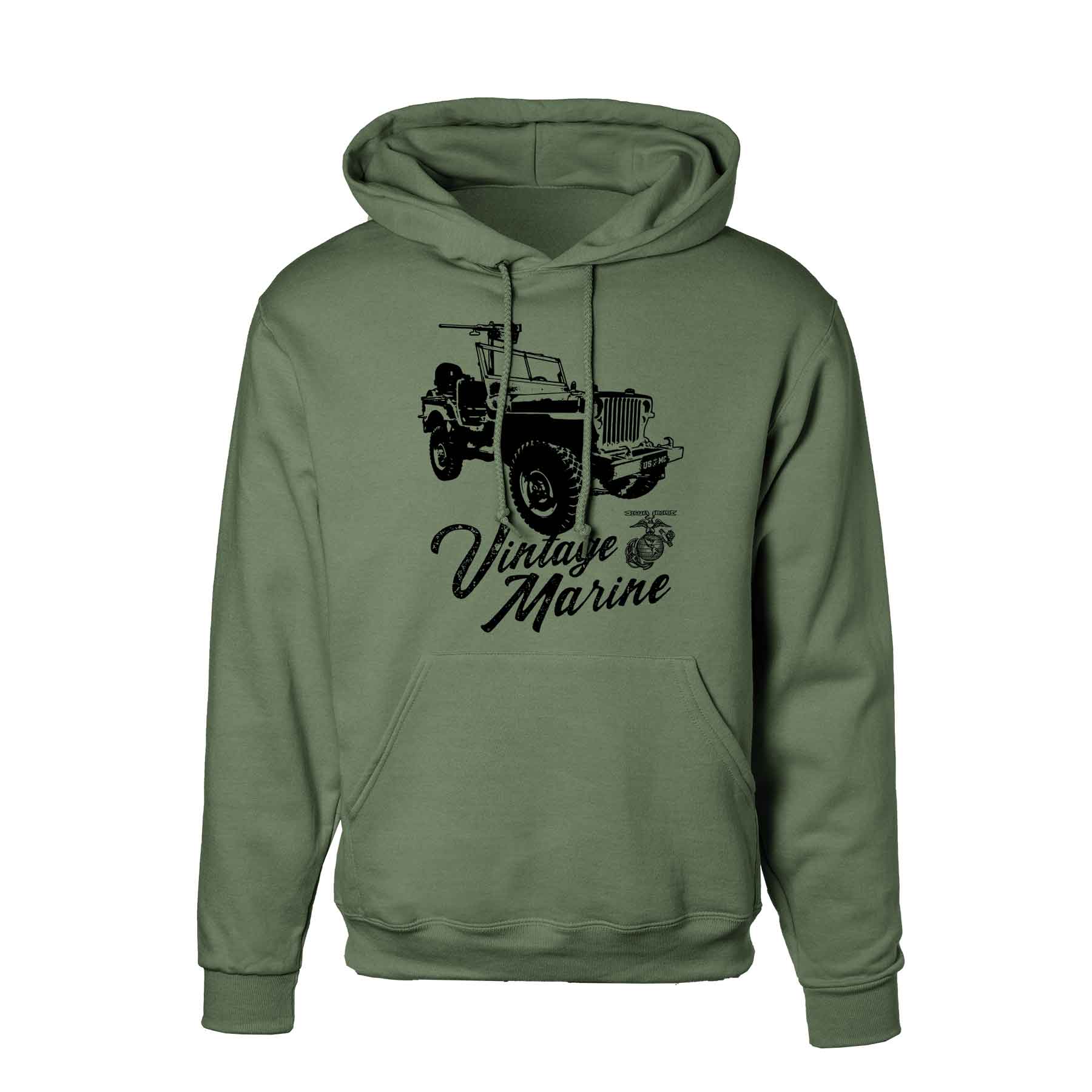 Vintage Marine Jeep Hoodie - Image 2