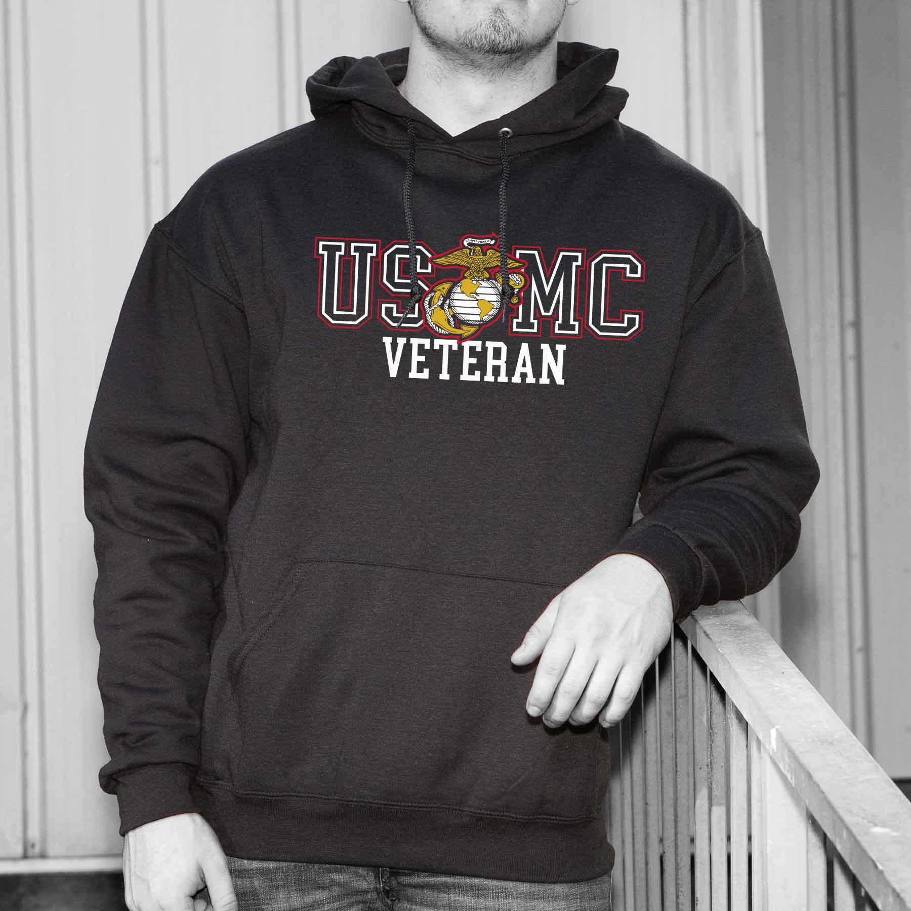Bold USMC Veteran Hoodie - Image 2
