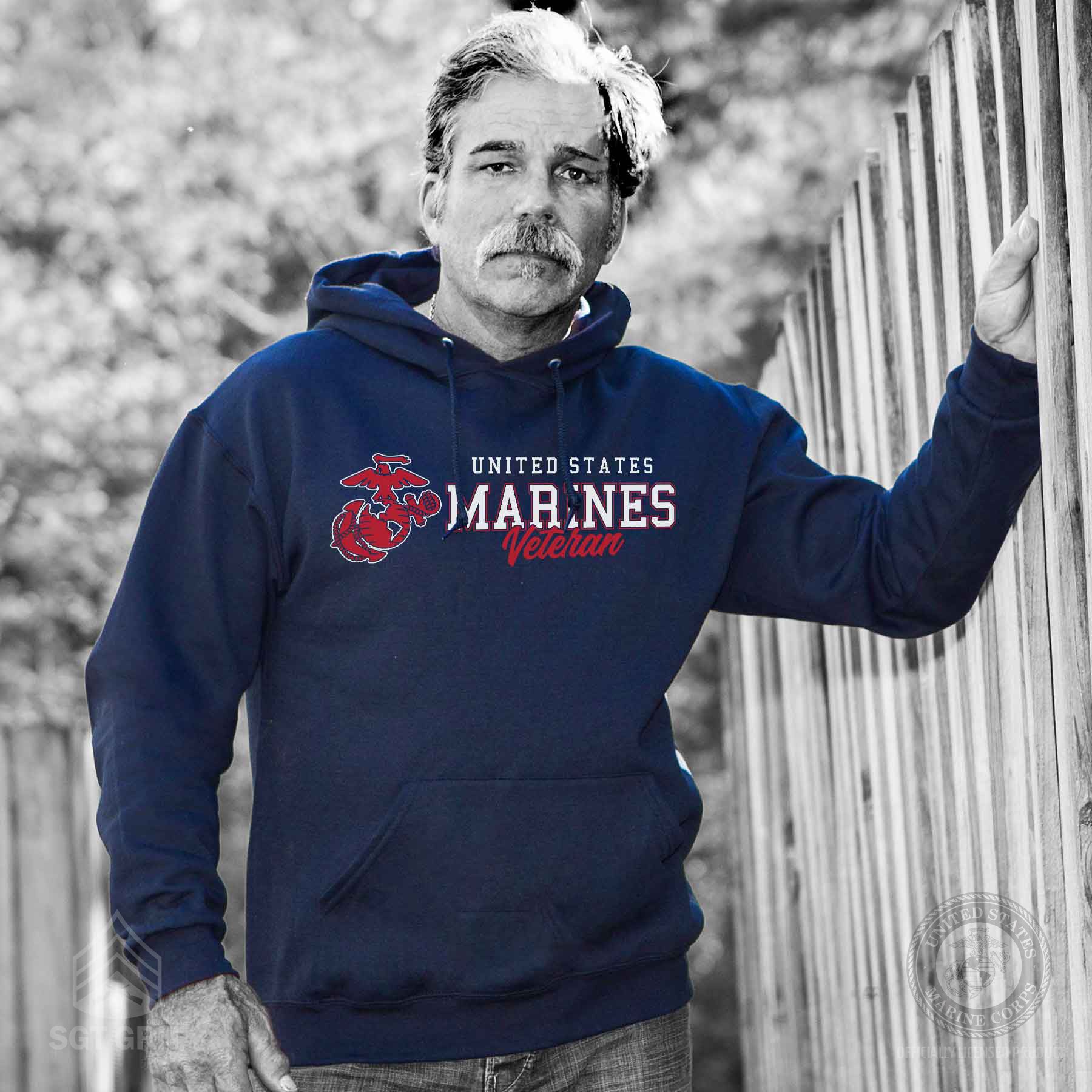USMC Veteran Script Hoodie - Image 2
