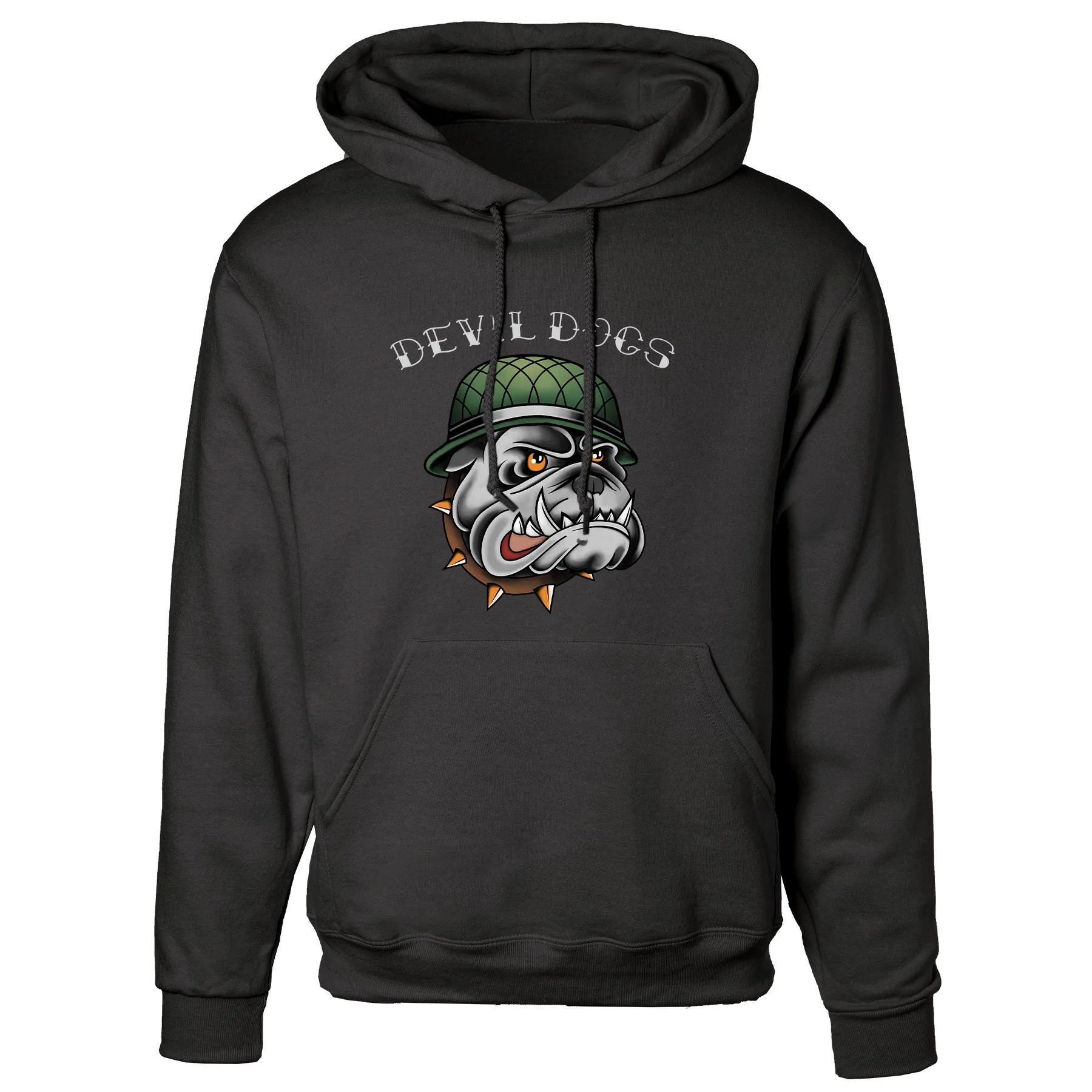 USMC Vintage Tattoo Devil Dogs Hoodie