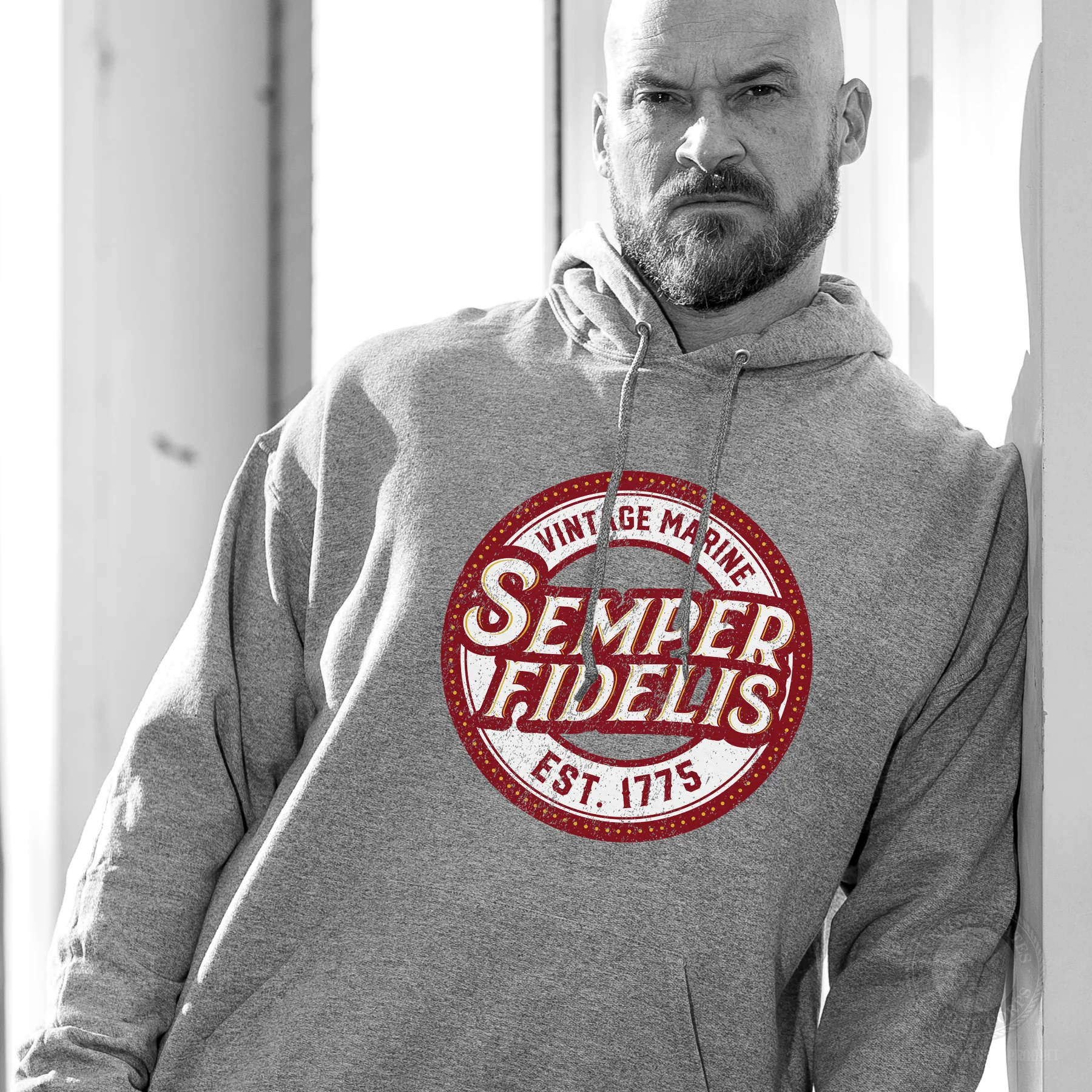 Semper Fidelis Vintage Marine Hoodie - Image 2