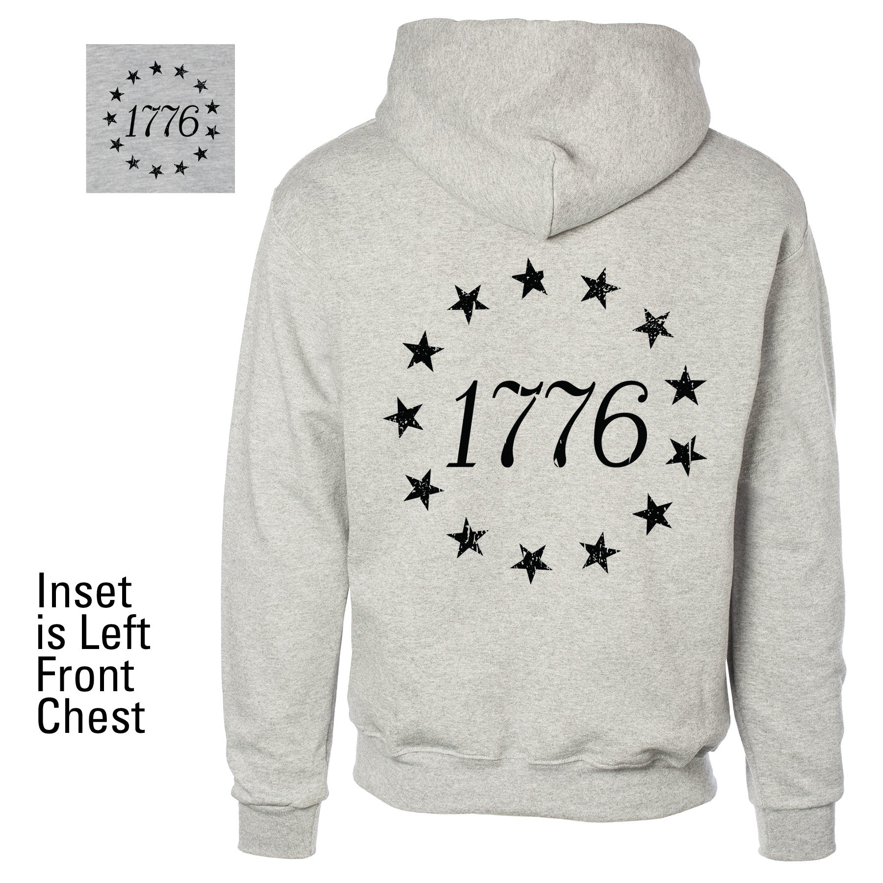 1776 Betsy Ross Flag Hoodie - Back Design