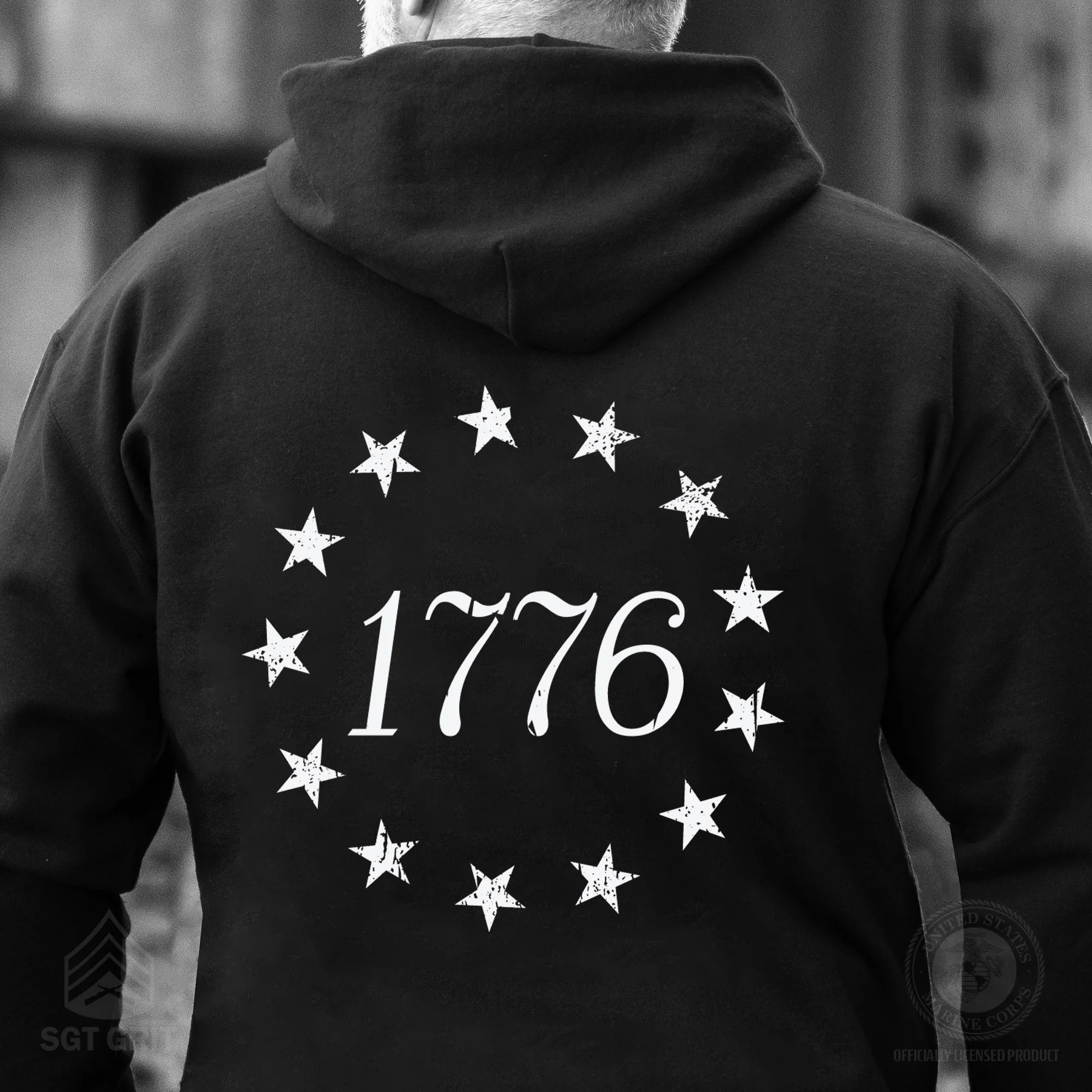 1776 Betsy Ross Flag Hoodie - Back Design - Image 11