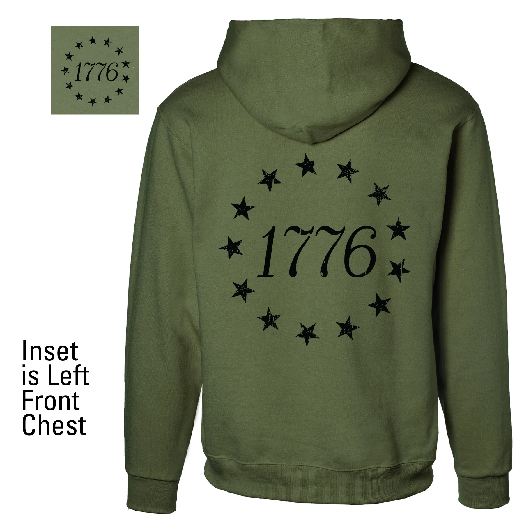 1776 Betsy Ross Flag Hoodie - Back Design - Image 5
