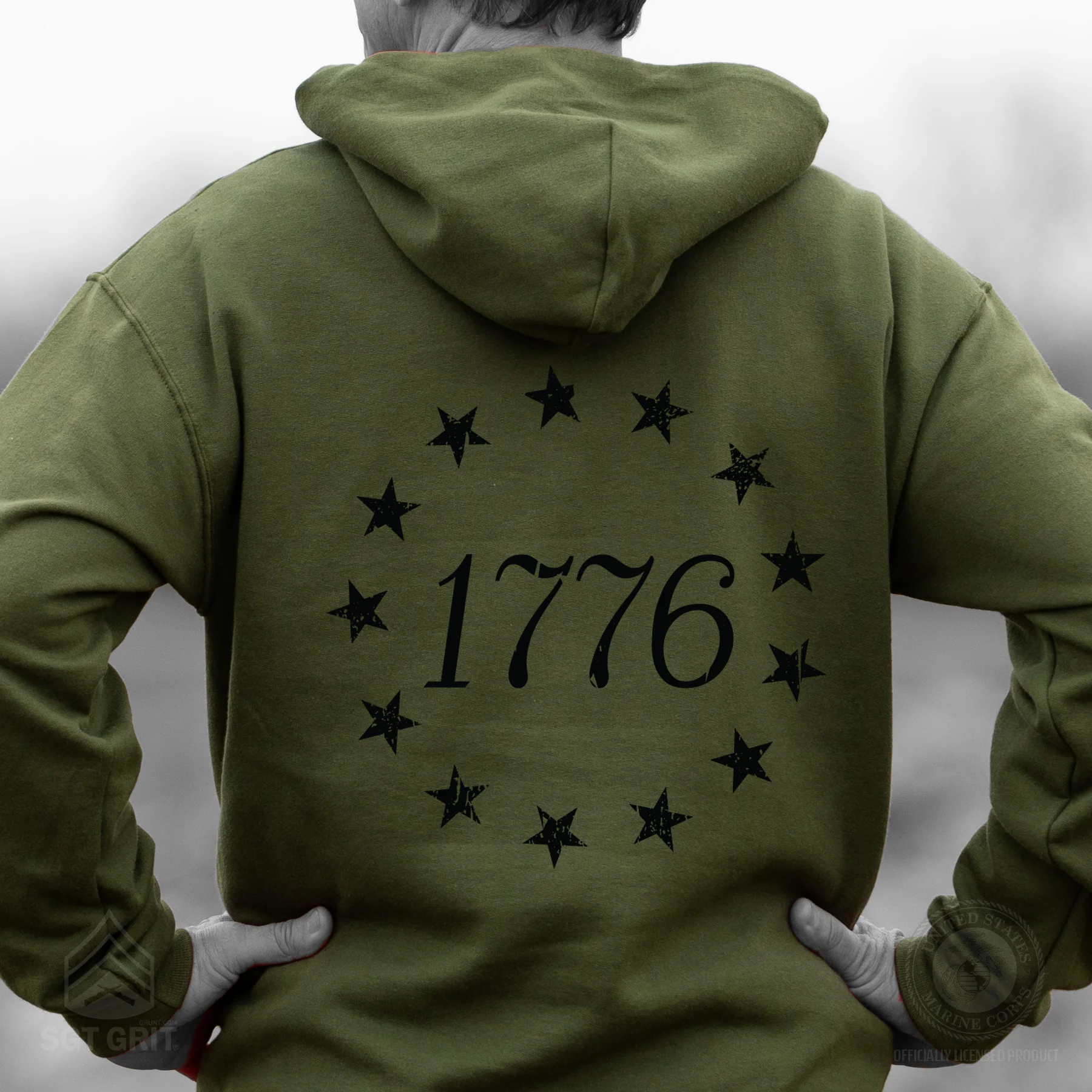 1776 Betsy Ross Flag Hoodie - Back Design - Image 9