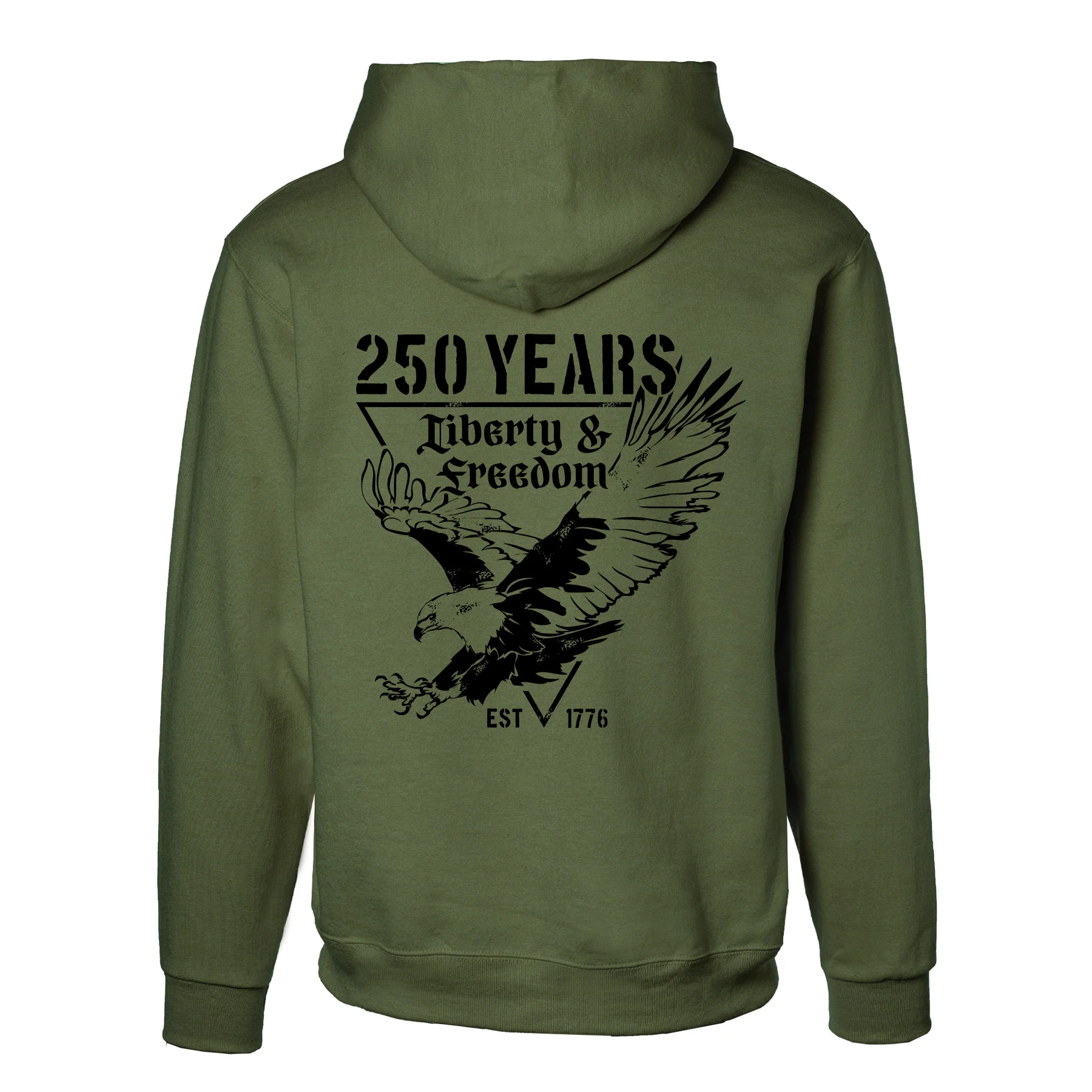 250 Years Eagle Hoodie – OD Green - Image 4