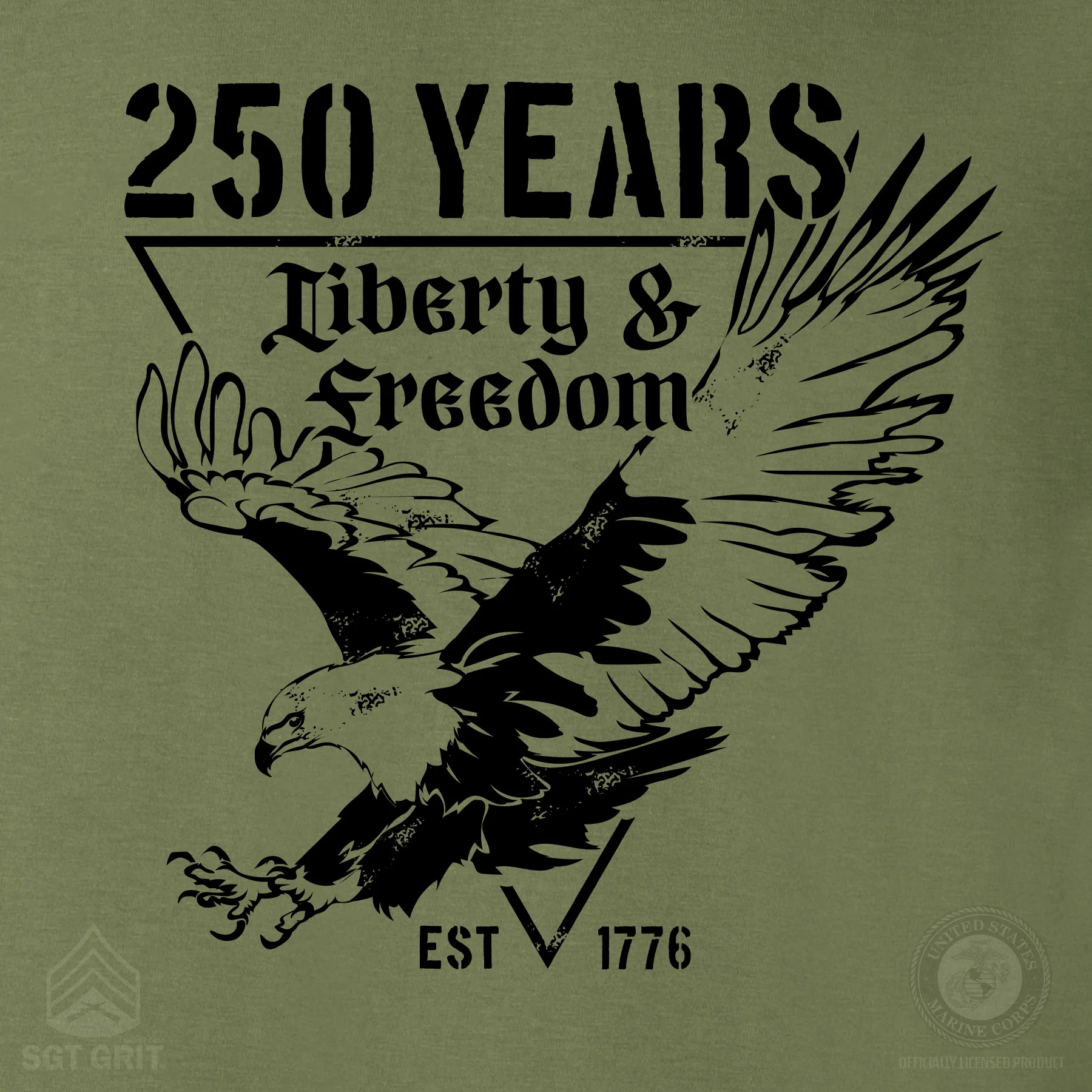 250 Years Eagle Hoodie – OD Green - Image 7