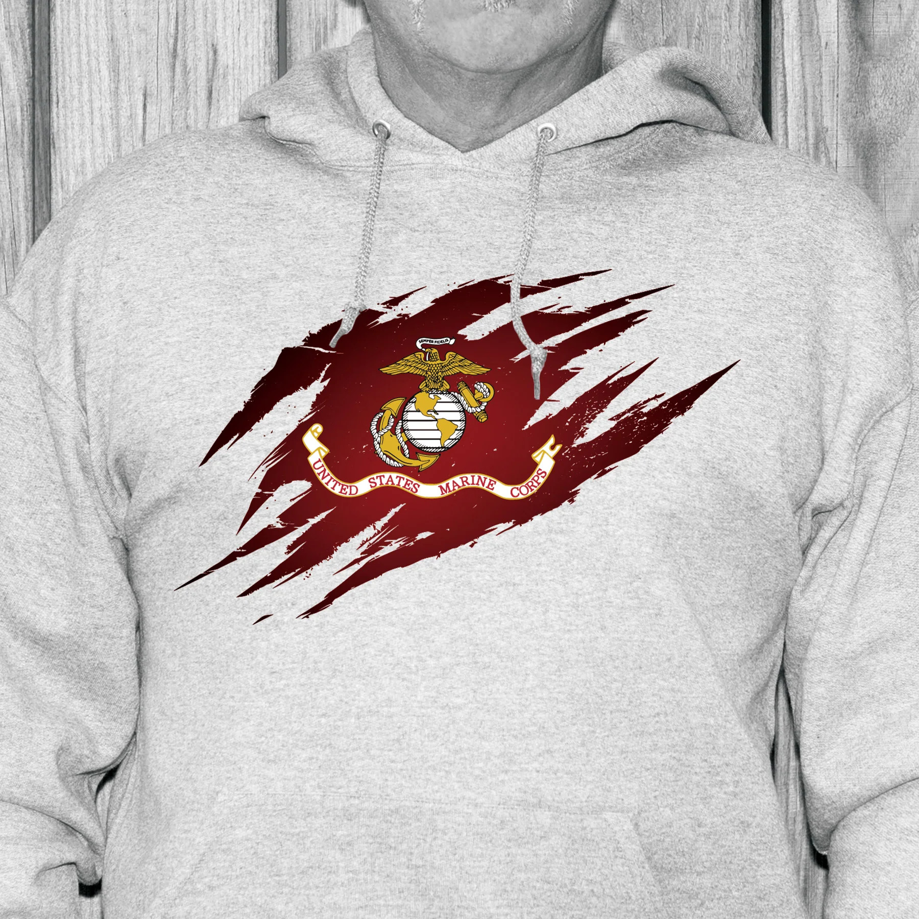 USMC Flag Tear Away Hoodie - Image 2