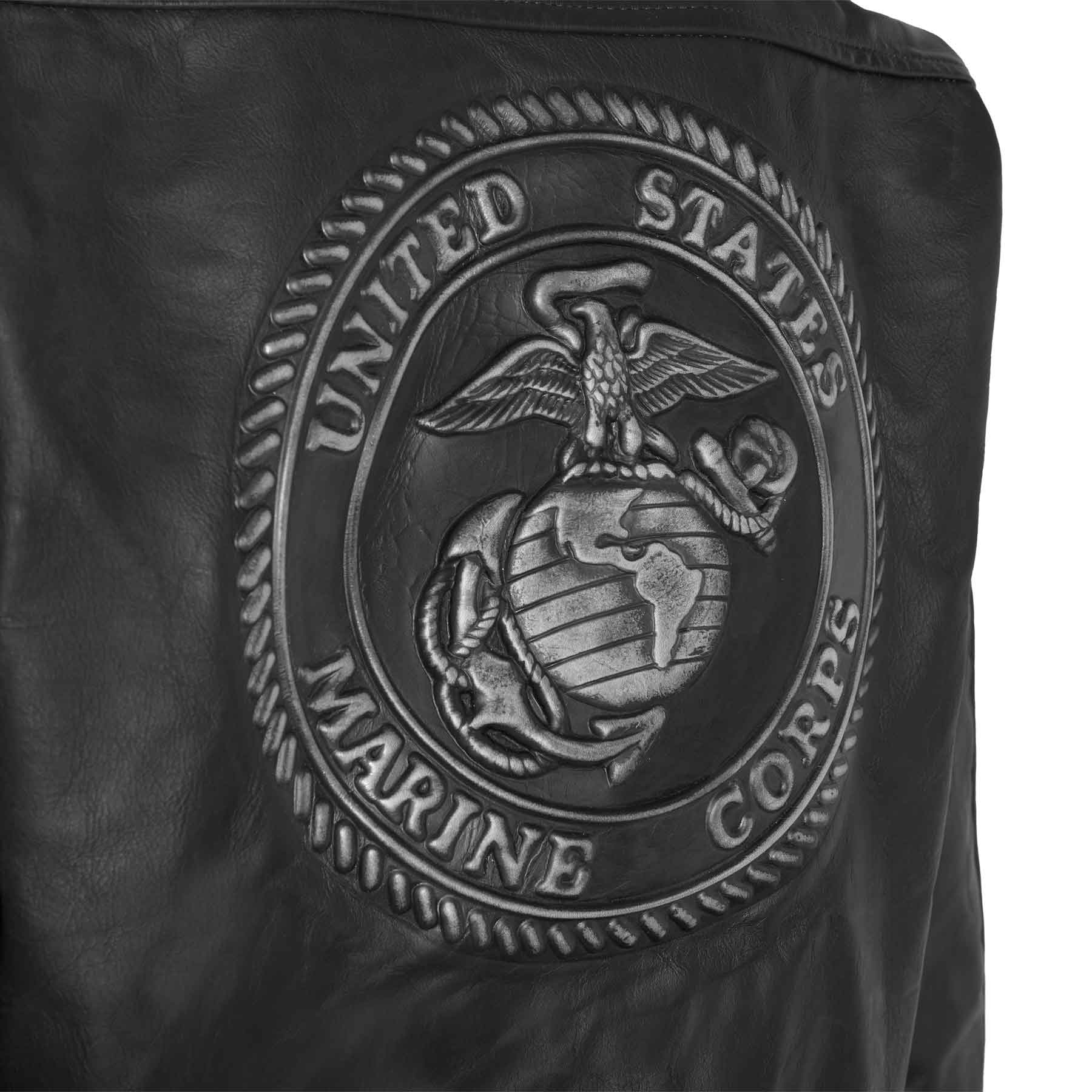 Black Leather Embossed Jacket - Image 5