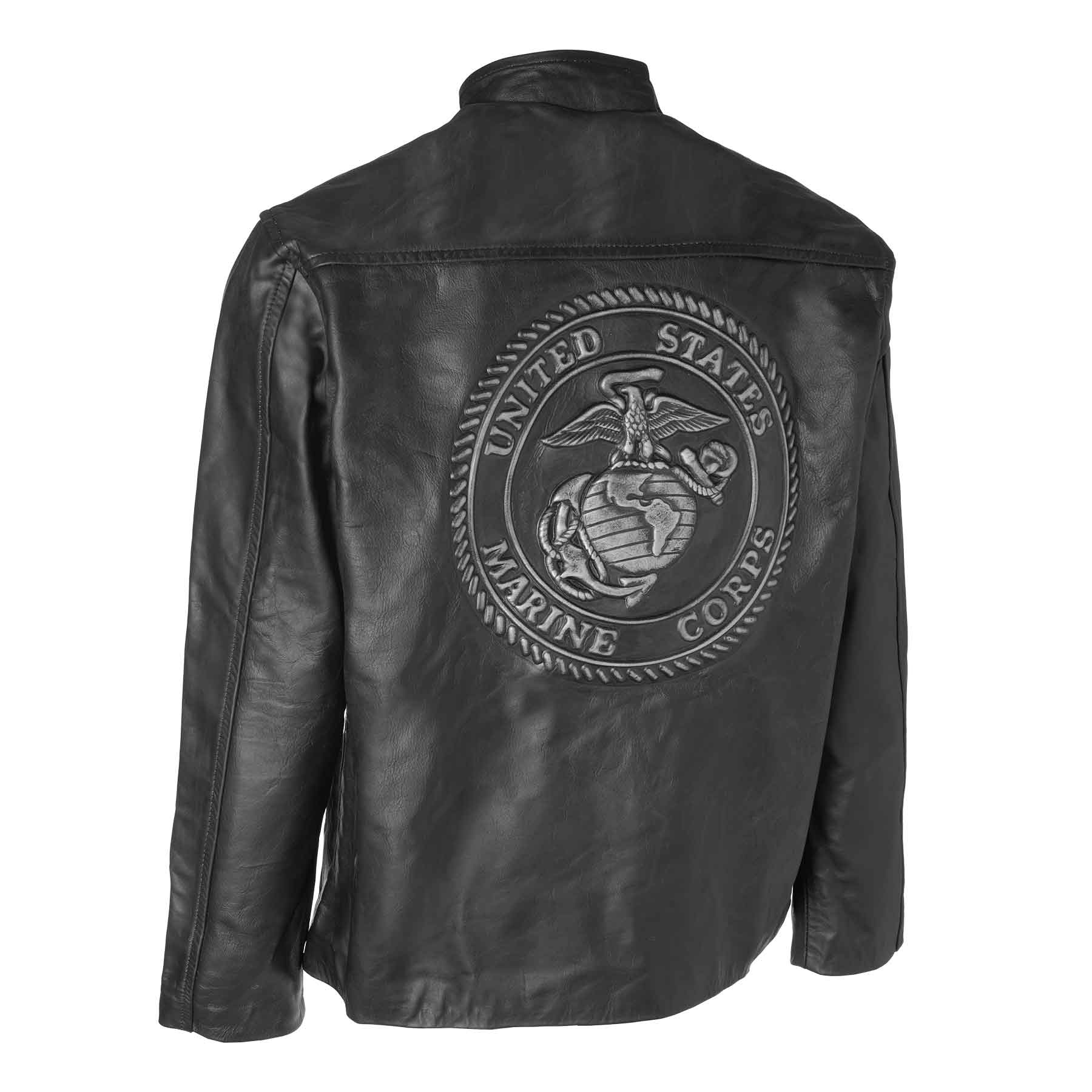 Black Leather Embossed Jacket - Image 7