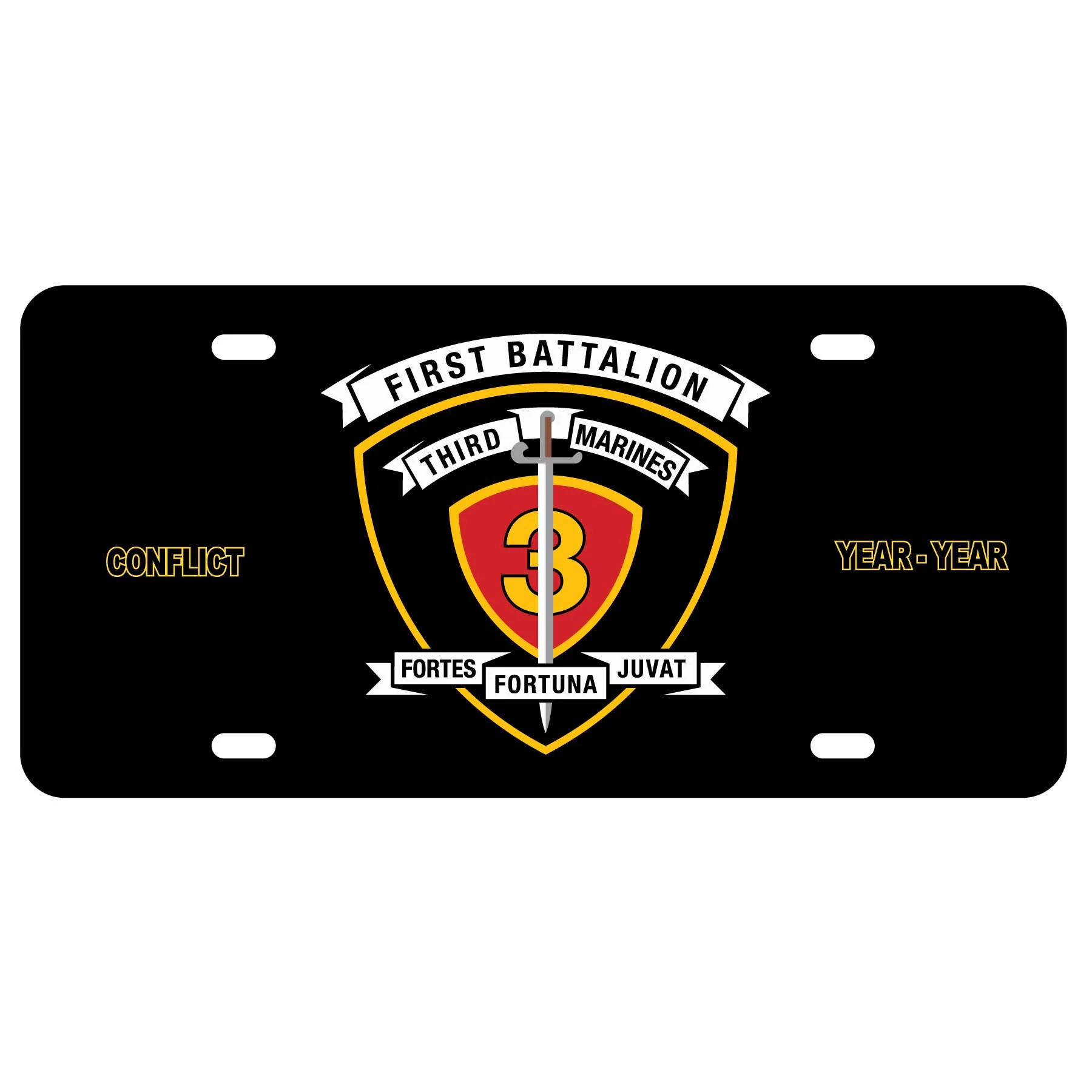 1st Battalion 3rd Marines License Plate - Image 2