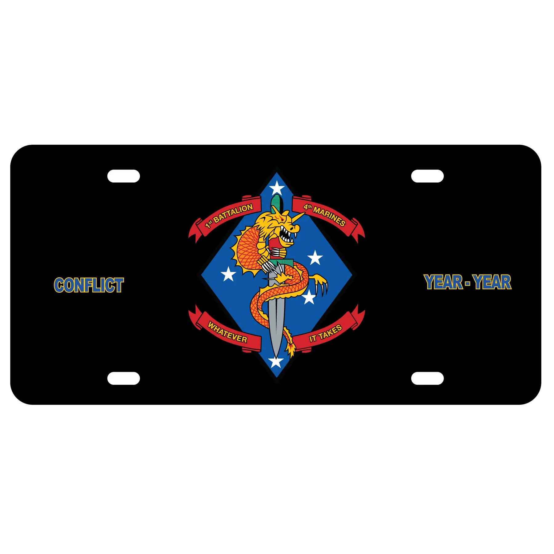 1st Battalion 4th Marines License Plate - Image 2
