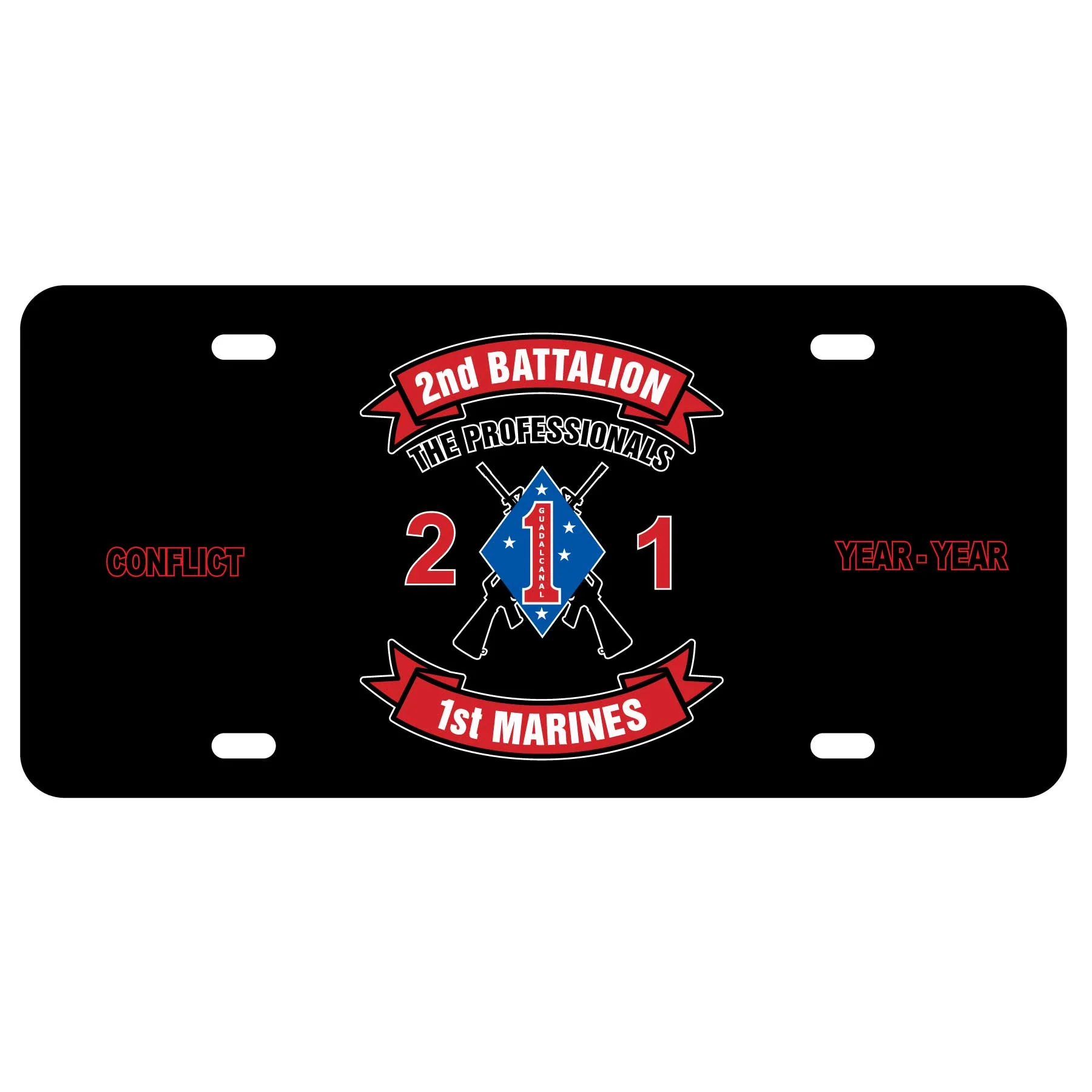 2nd Battalion 1st Marines License Plate - Image 2