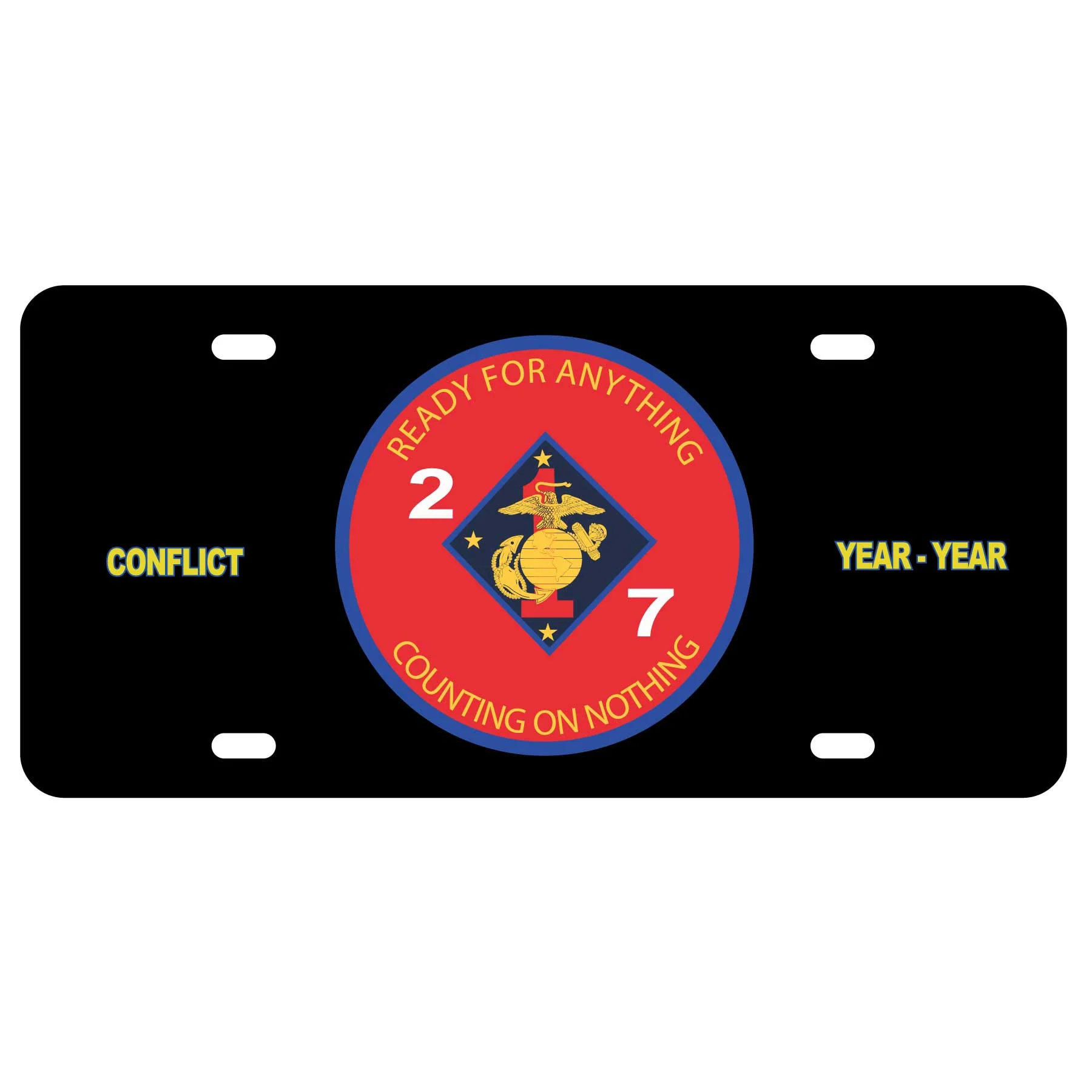 2nd Battalion 7th Marines License Plate- Red - Image 2