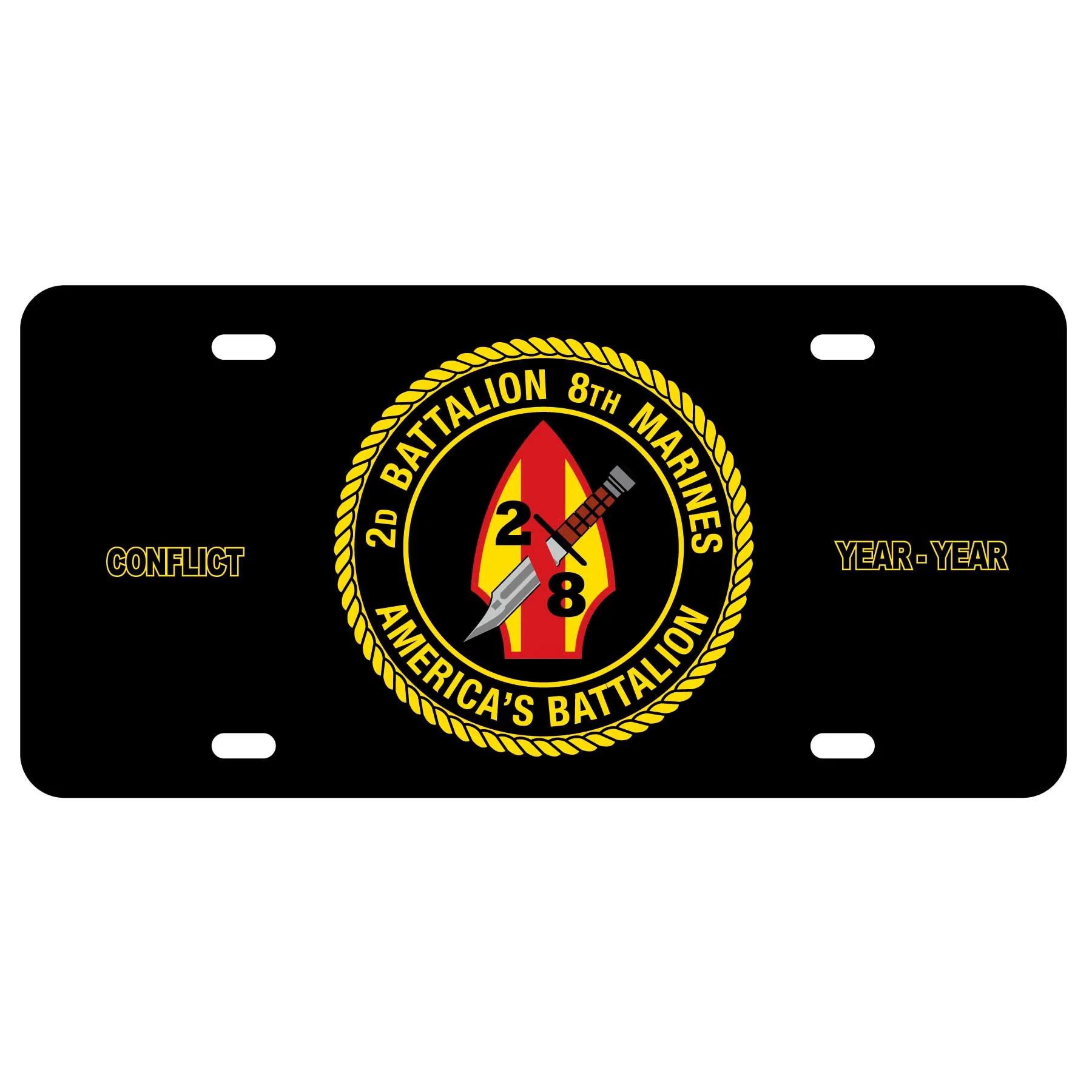 2nd Battalion 8th Marines License Plate - Image 2