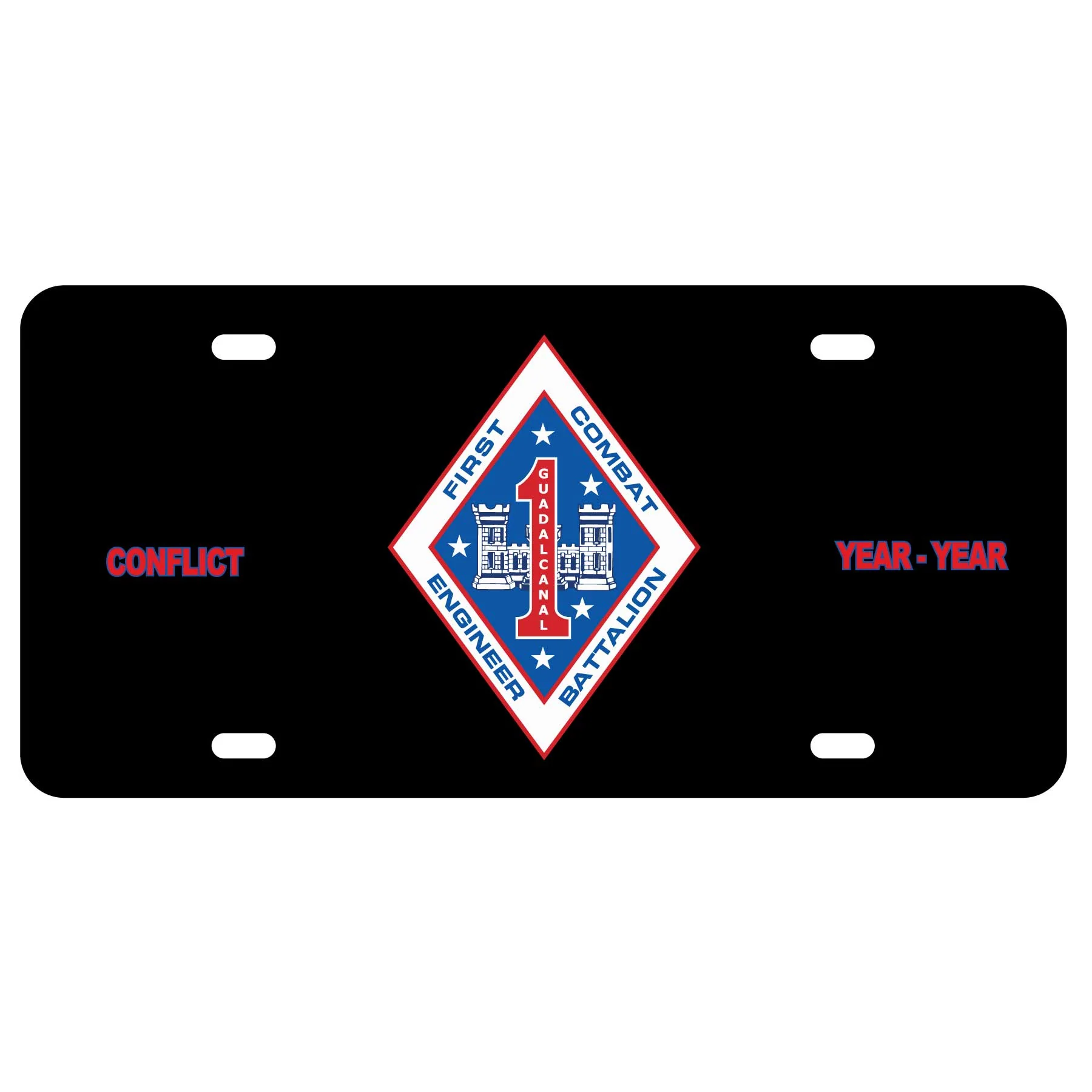 1st Combat Engineer Battalion License Plate - Image 2