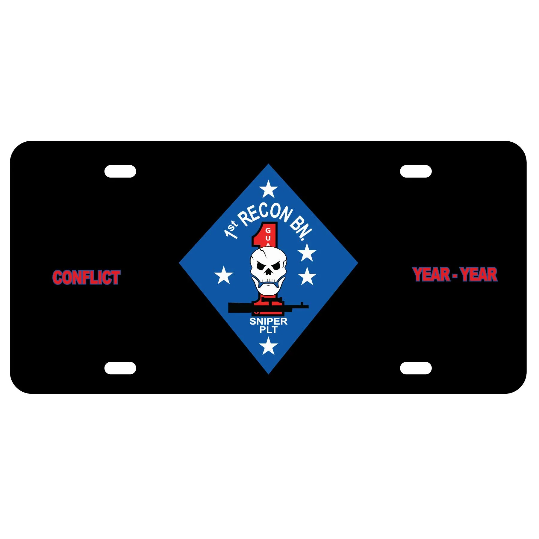 1st Recon Battalion Sniper Platoon License Plate - Image 2