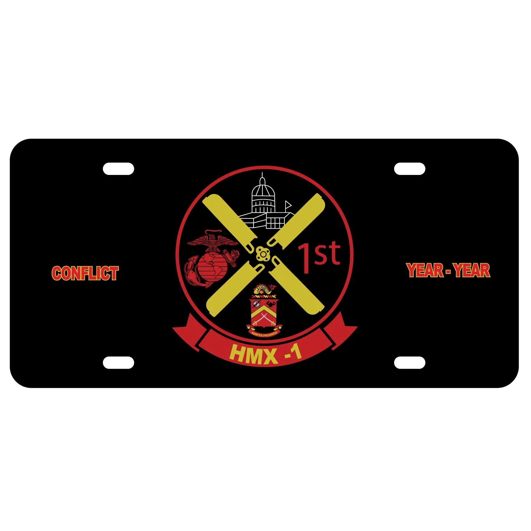 HMX-1 License Plate- Red & Yellow - Image 2