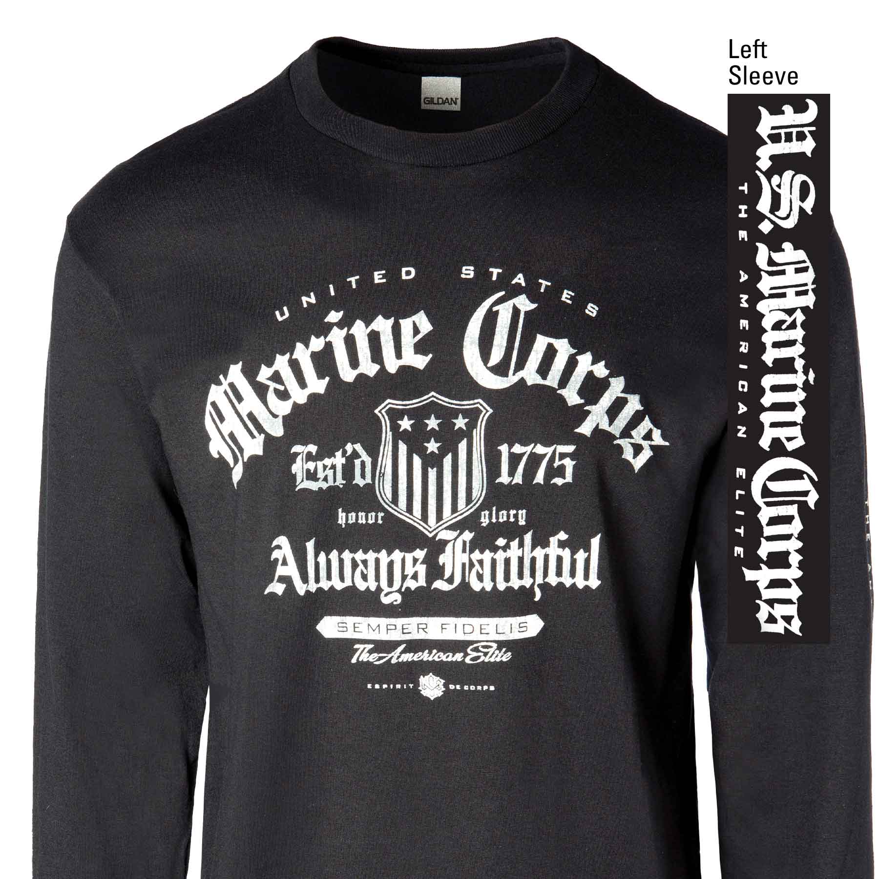 Black Long Sleeved Marine Corps T-Shirt