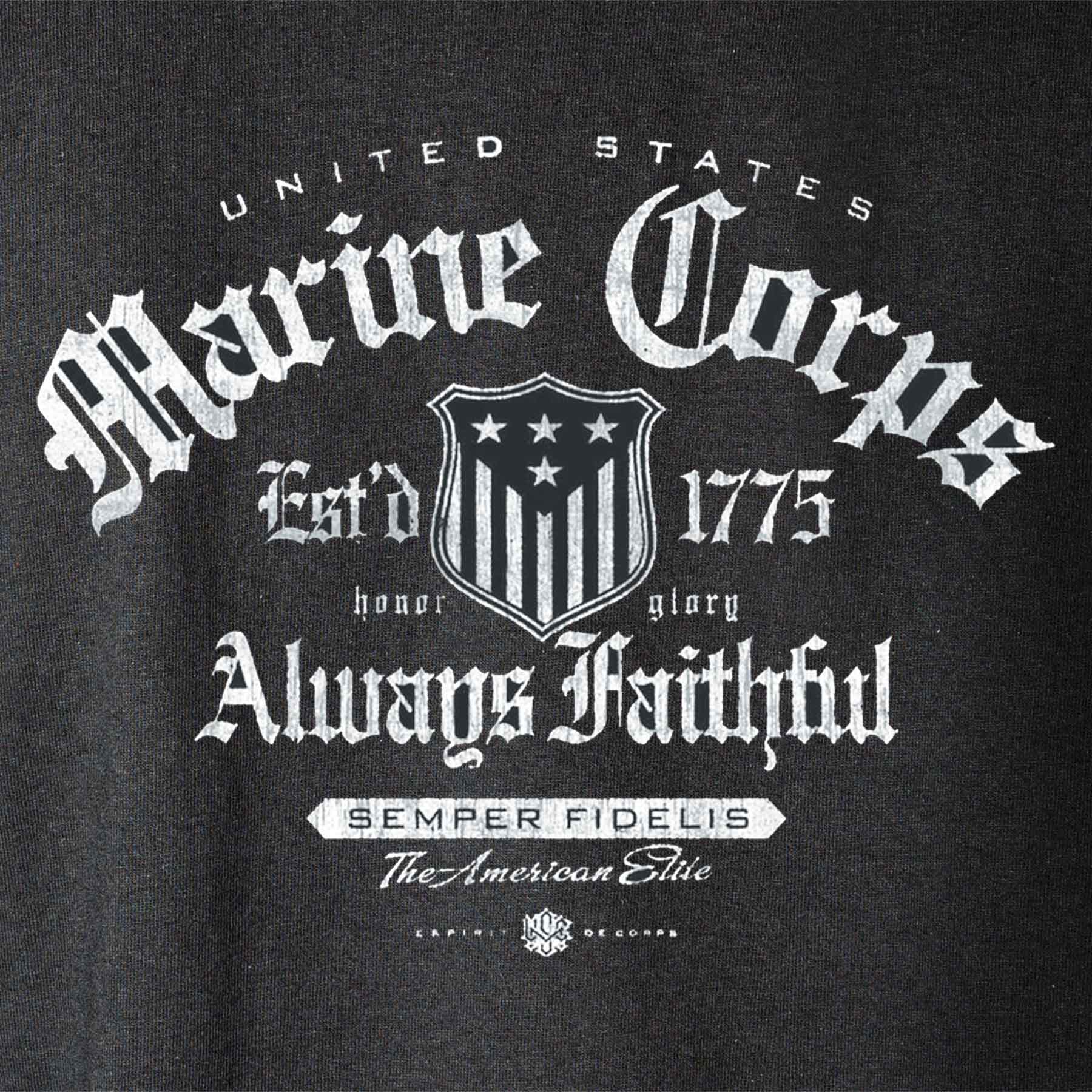 Black Long Sleeved Marine Corps T-Shirt - Image 3