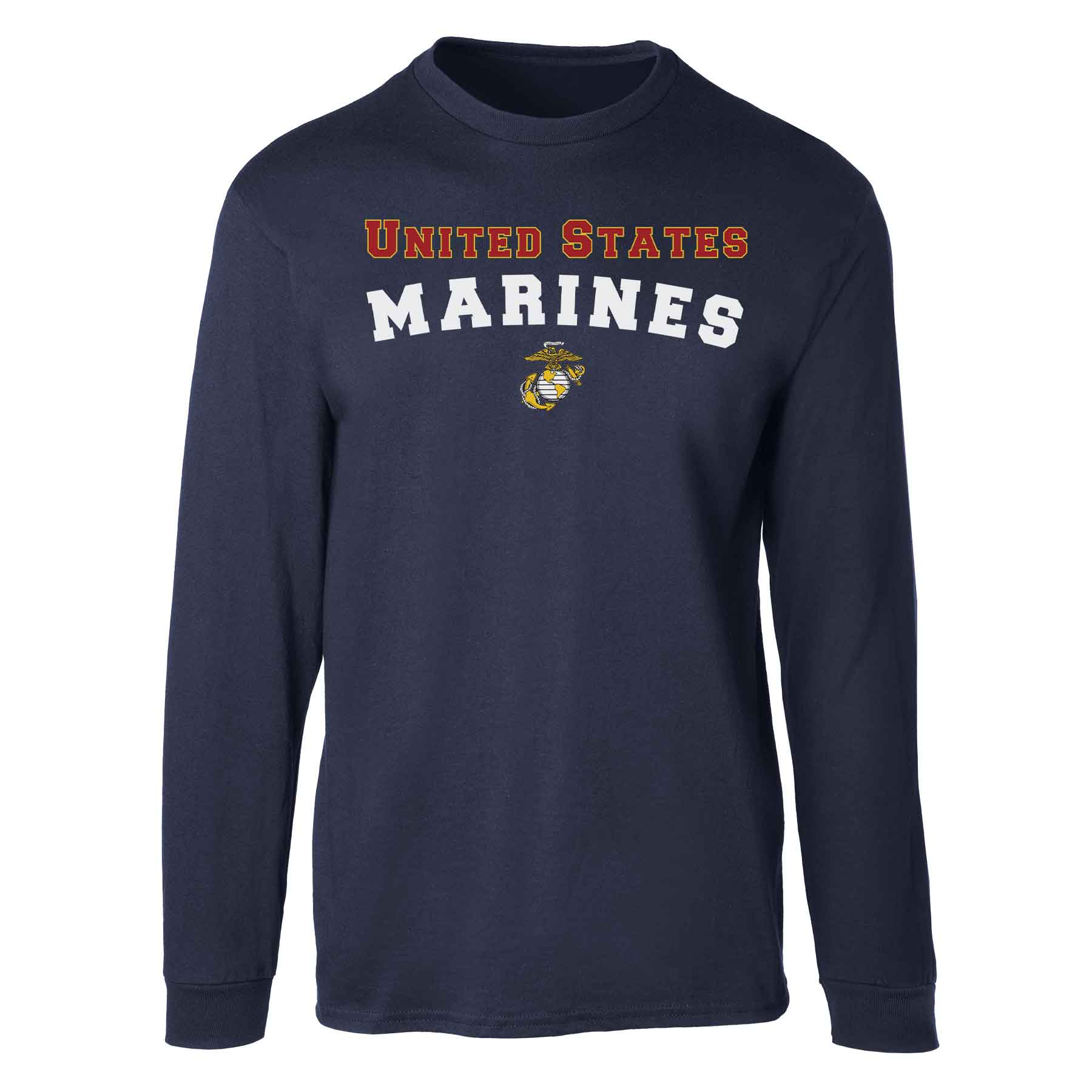 United States Marines Long Sleeve T-Shirt- Navy