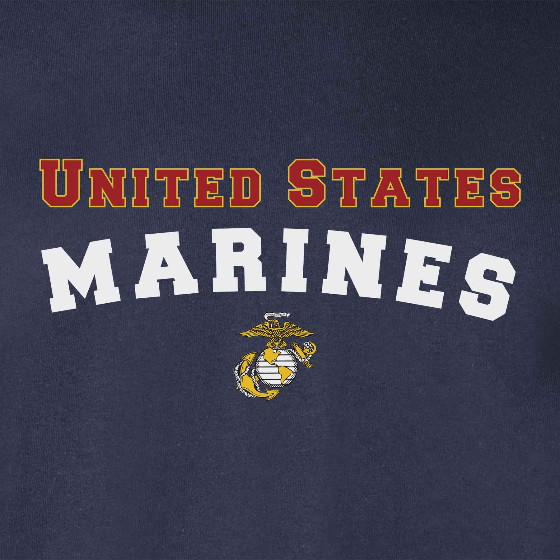 United States Marines Long Sleeve T-Shirt- Navy - Image 3