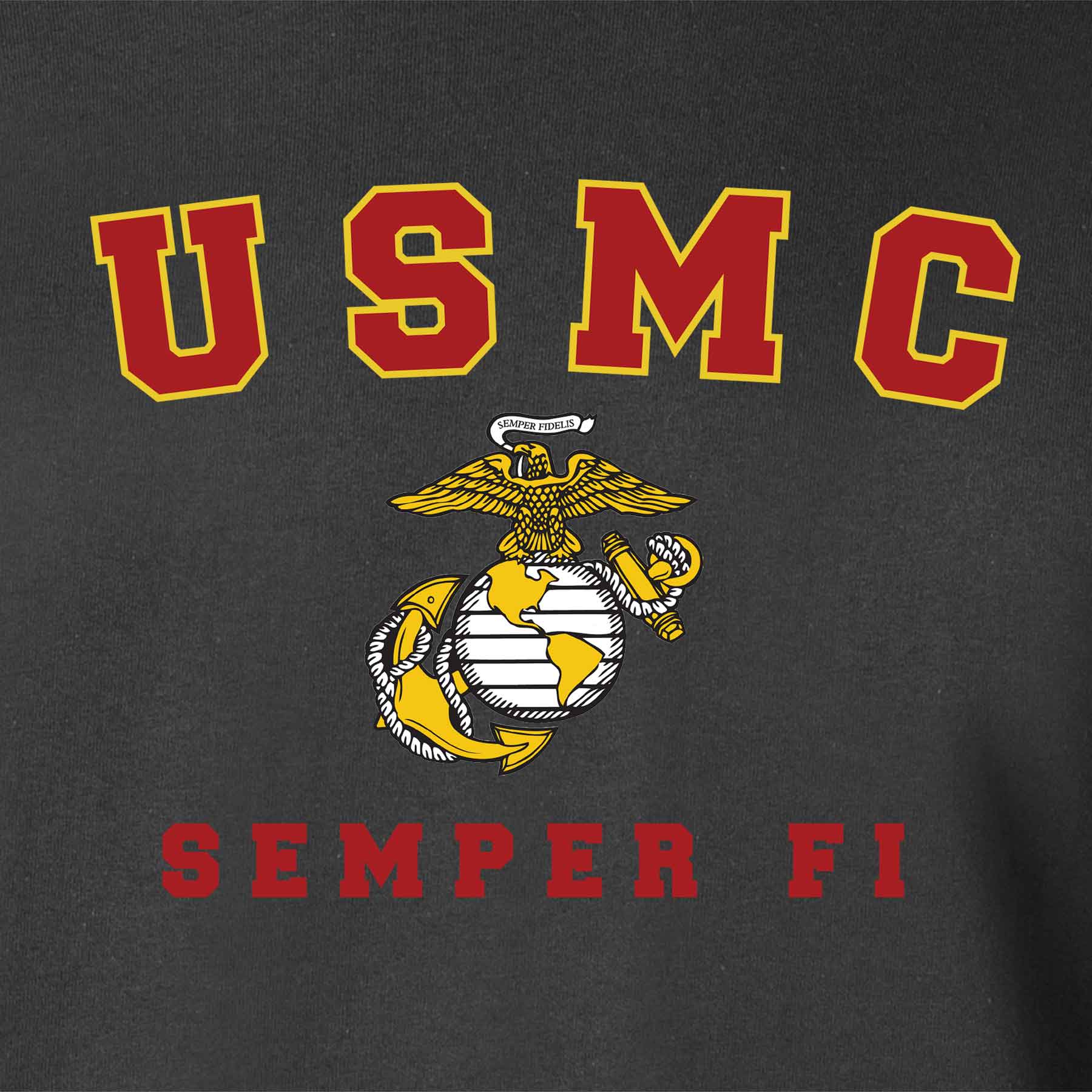 USMC Semper Fi Long Sleeve T-Shirt - Black - Image 3