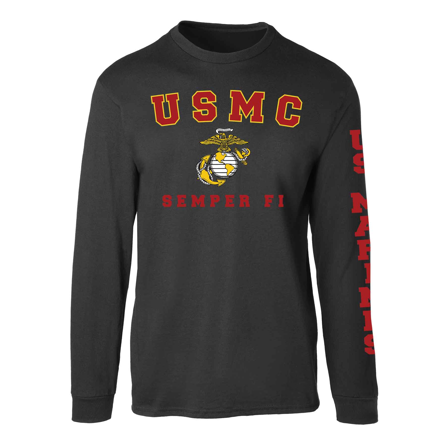 USMC Semper Fi Long Sleeve T-Shirt - Black - Image 5