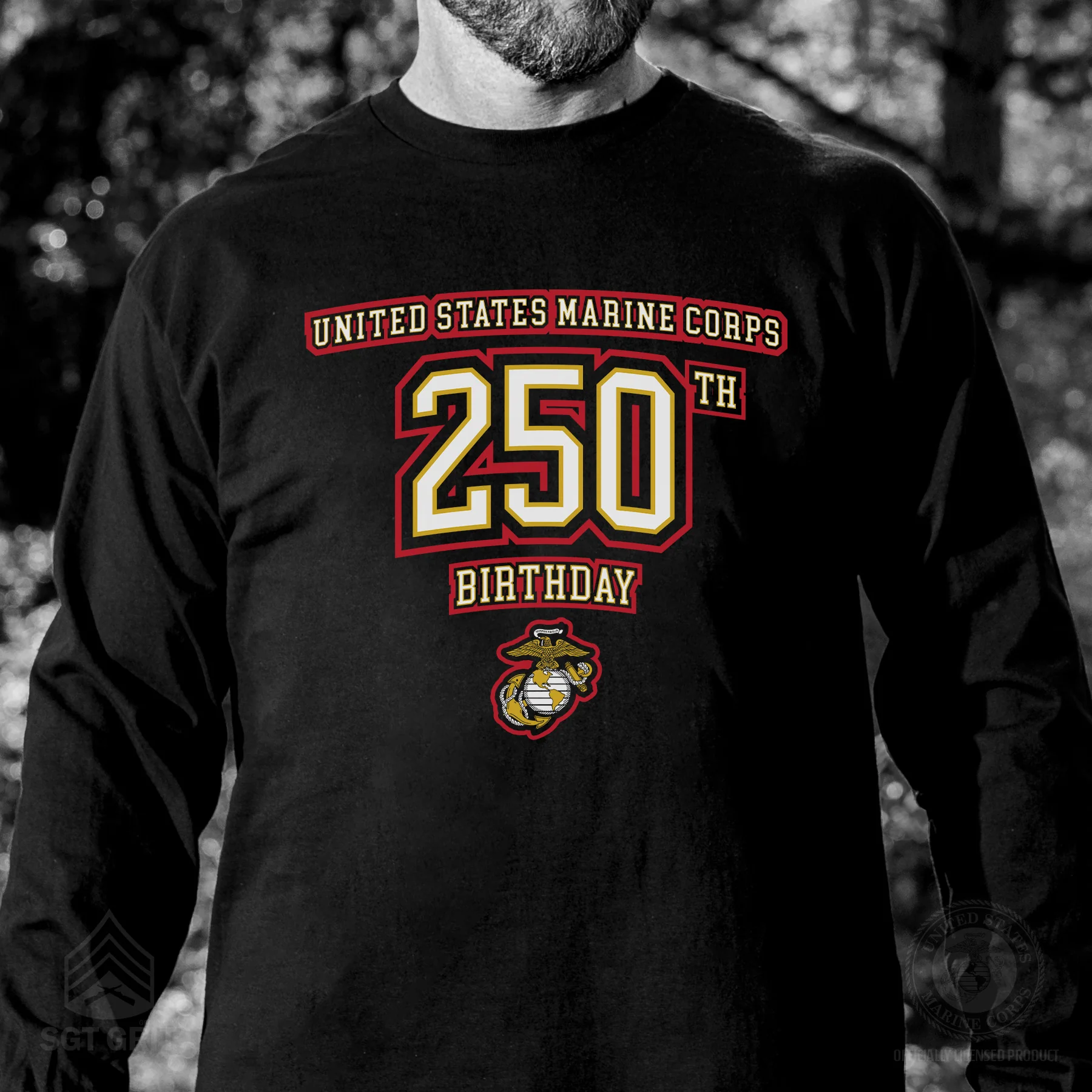 USMC 250th Birthday Athletic Long Sleeve Shirt - Image 2
