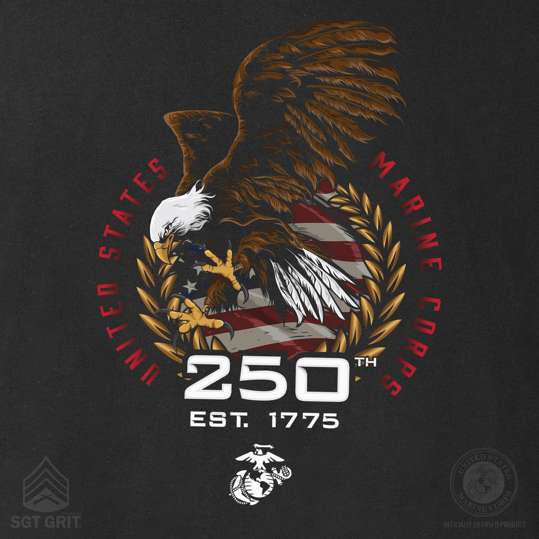 USMC 250th Anniversary Eagle Long Sleeve Shirt - Image 3