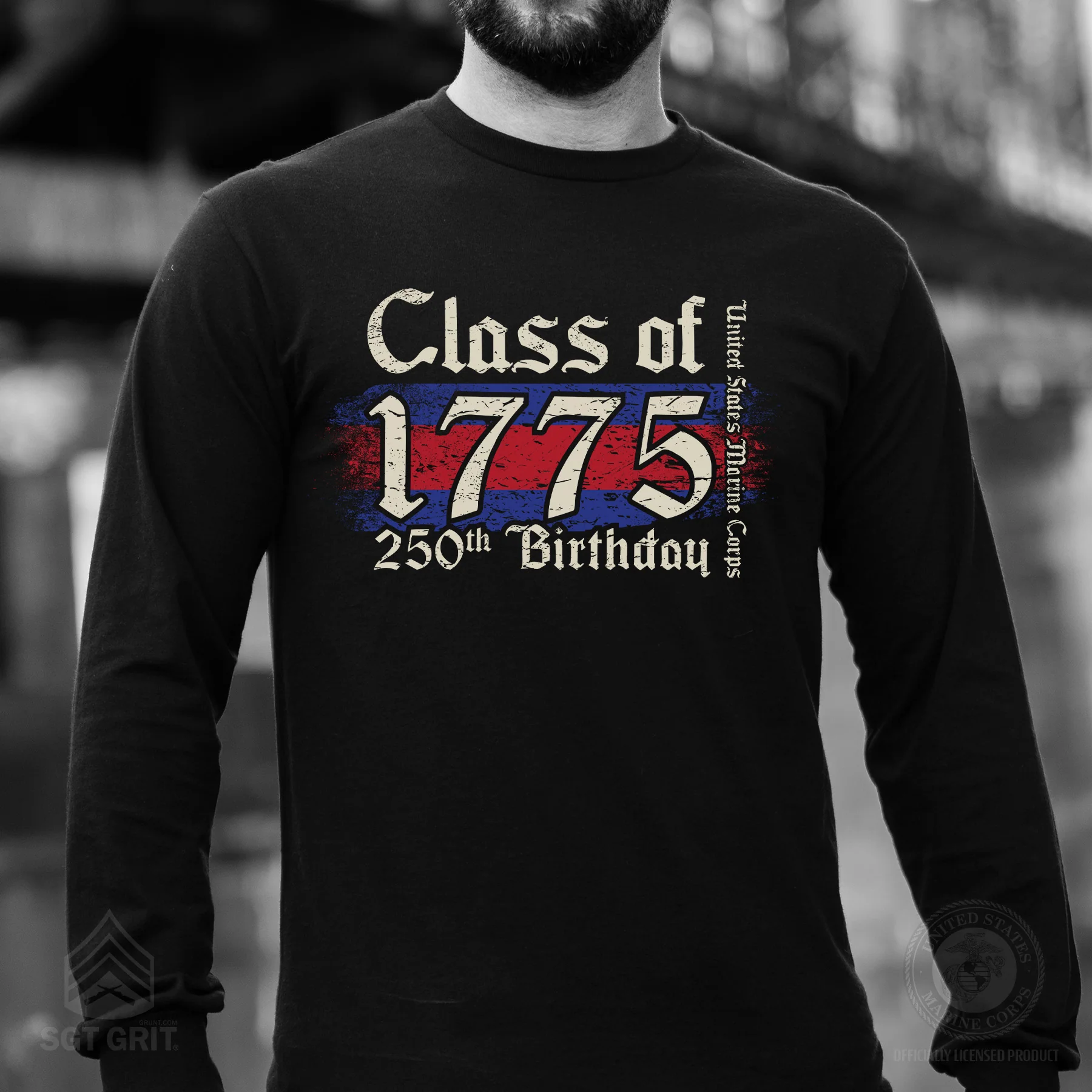 USMC 250th Birthday Class of 1775 Long Sleeve Shirt - Image 2