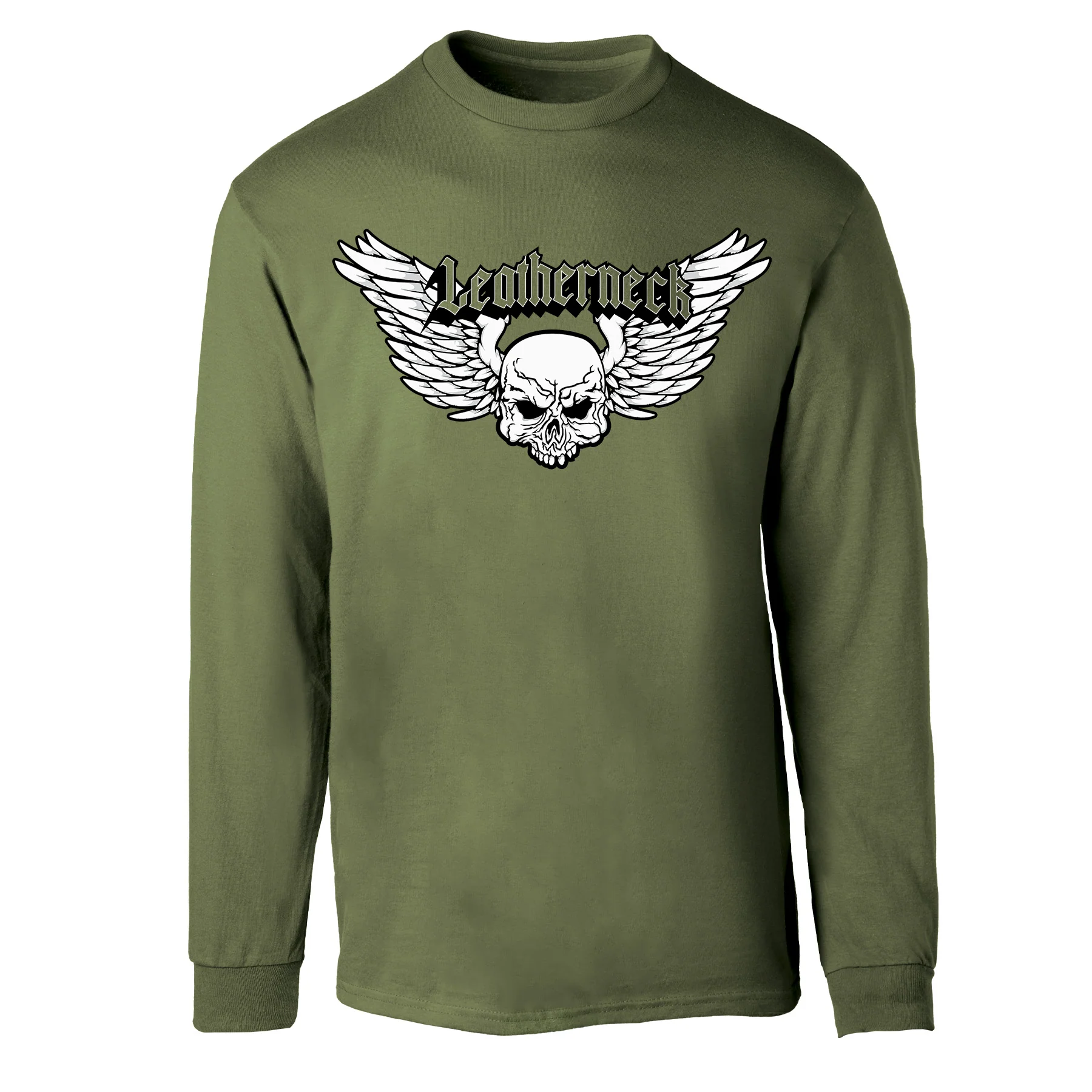 Leatherneck Skull Long Sleeve Shirt - OD Green